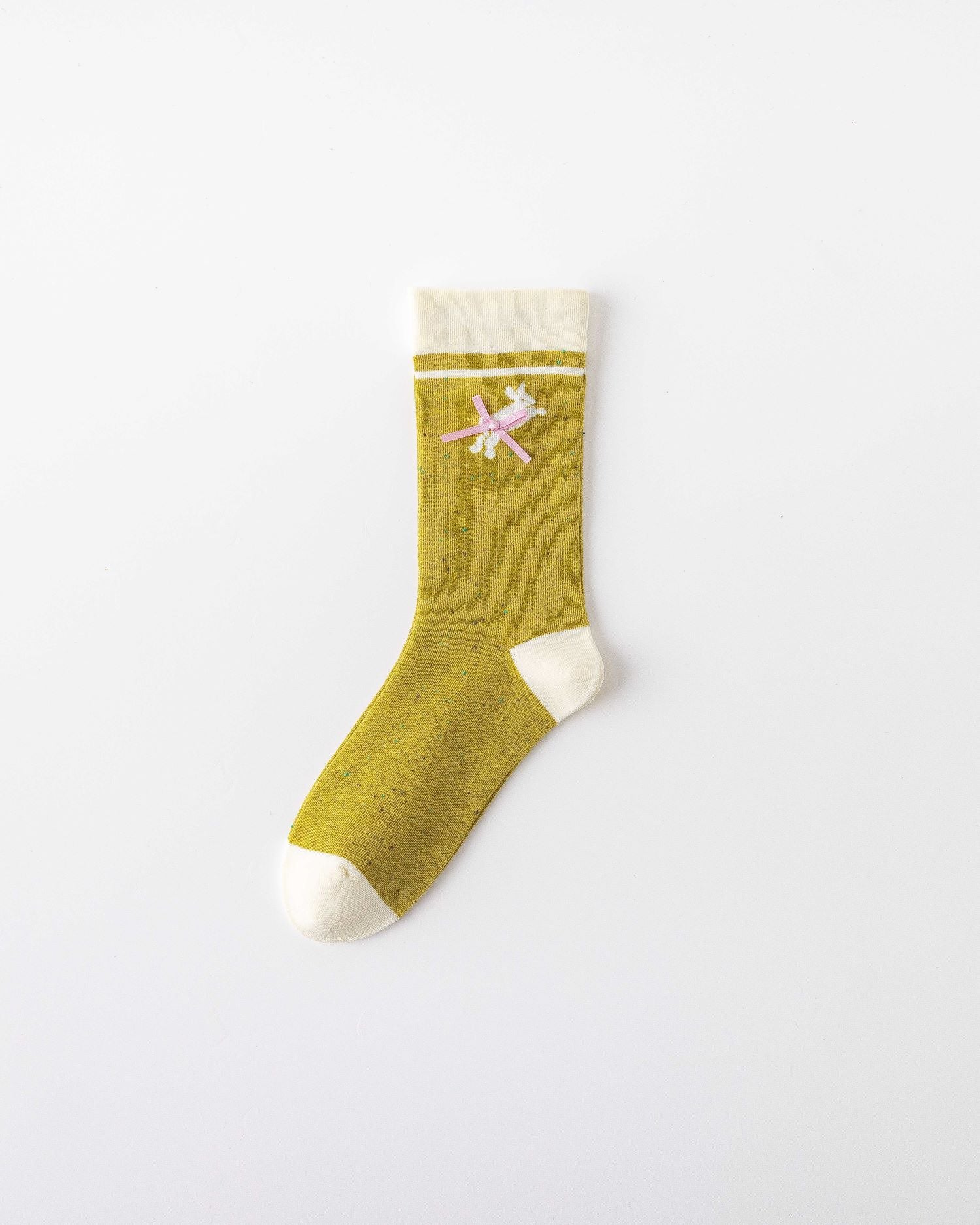 Women Crew Socks Bunny Series Cotton Cute Jacquard Bowknot Casual - SWEET NANA