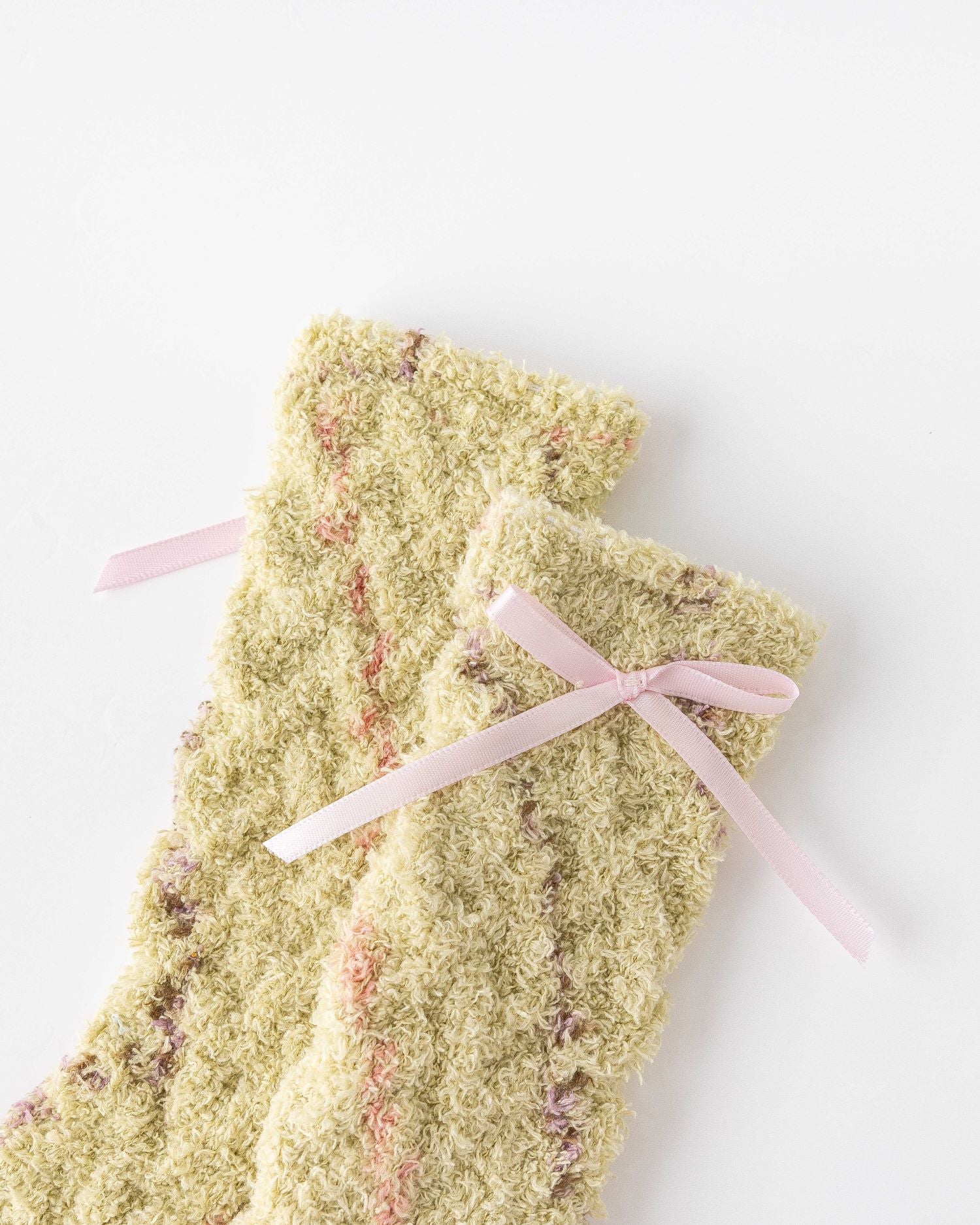 Women Crew Socks Canelé Series Fuzzy Warm Cozy Indoor Socks