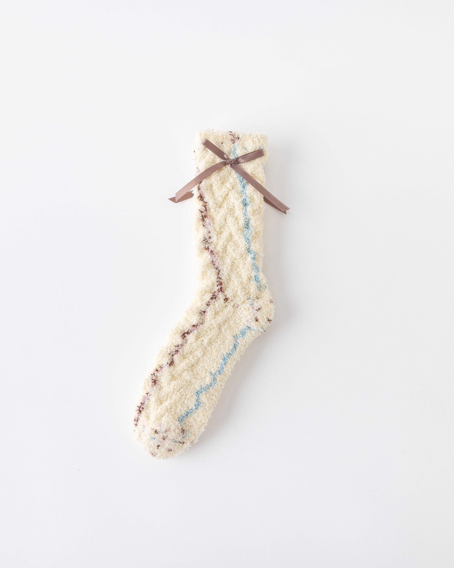 Women Crew Socks Canelé Series Fuzzy Warm Cozy Indoor Socks