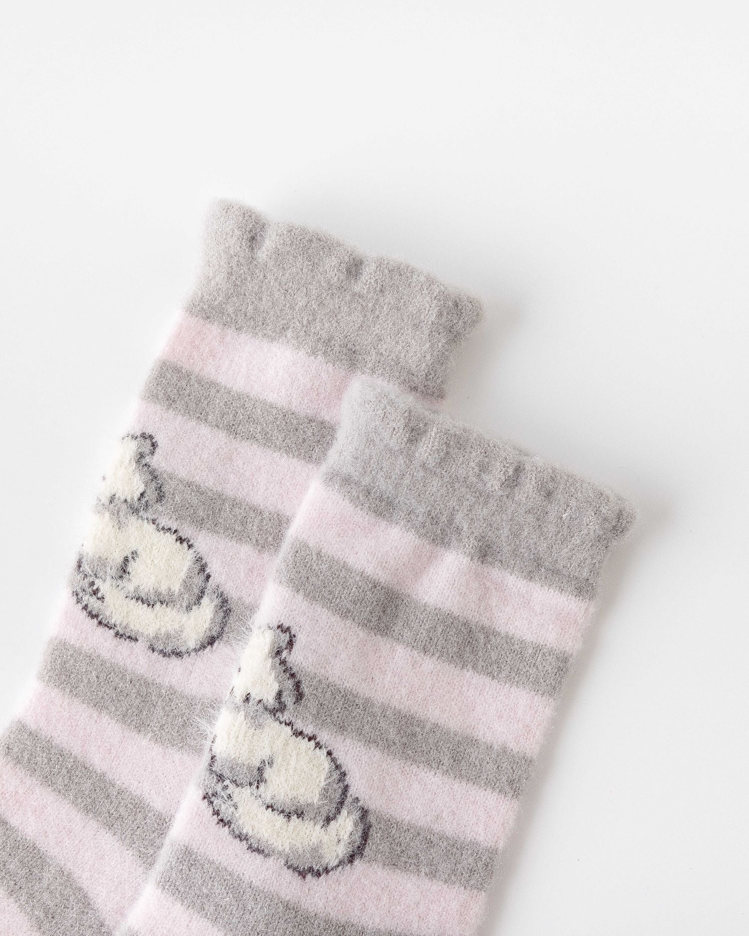 女款中筒襪子貓咪系列毛絨保暖舒適室內防滑襪子