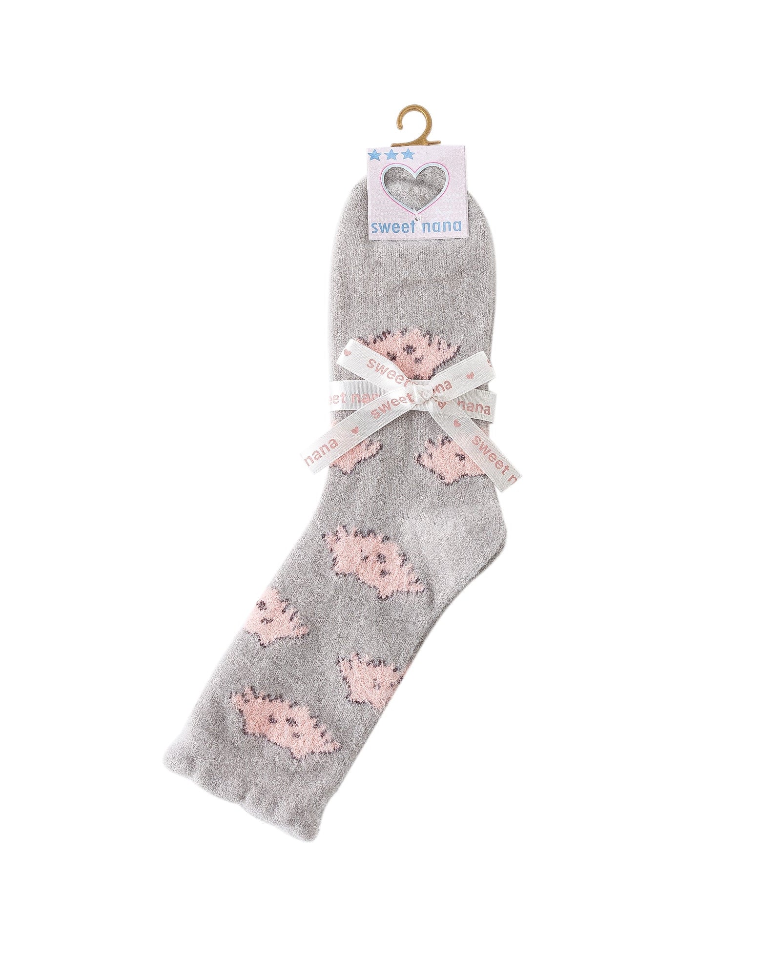 女款中筒襪子貓咪系列毛絨保暖舒適室內防滑襪子