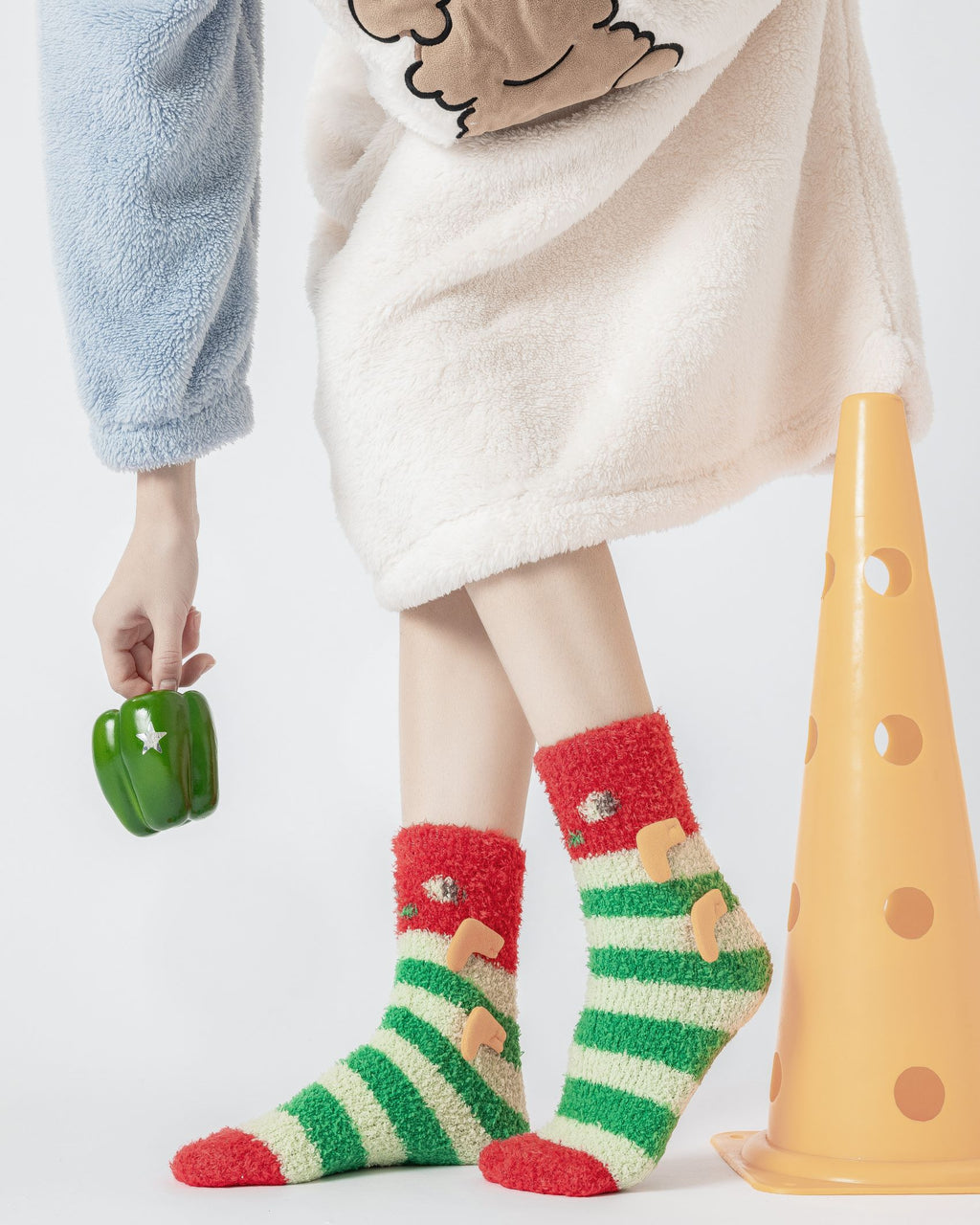 Gift Box Set Women Crew Socks Caterpillar Series Funny Fuzzy Thick - SWEET NANA