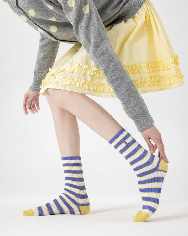 Women Crew Socks Classic Stripes Series Soft Breathable Casual - SWEET NANA