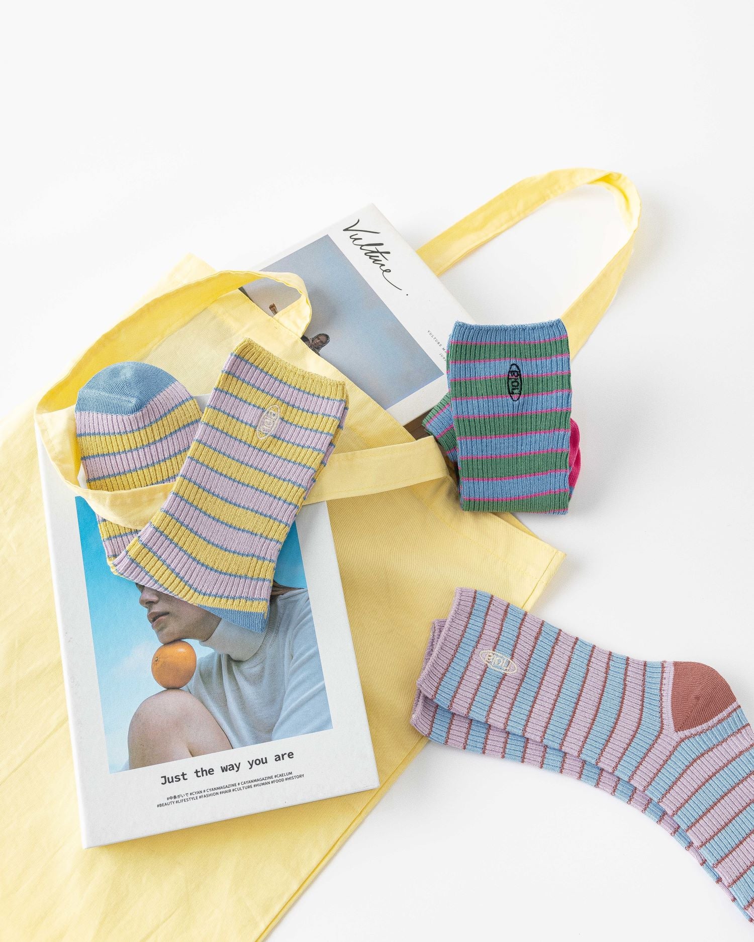 Women Crew Socks Classic Stripes Series Soft Breathable Casual Wear