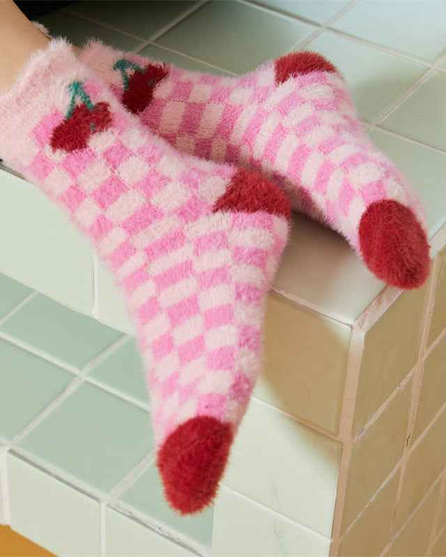 3-Pack Women Crew Socks Cozy Cute Colorful Thick Soft Fuzzy Sleep Socks