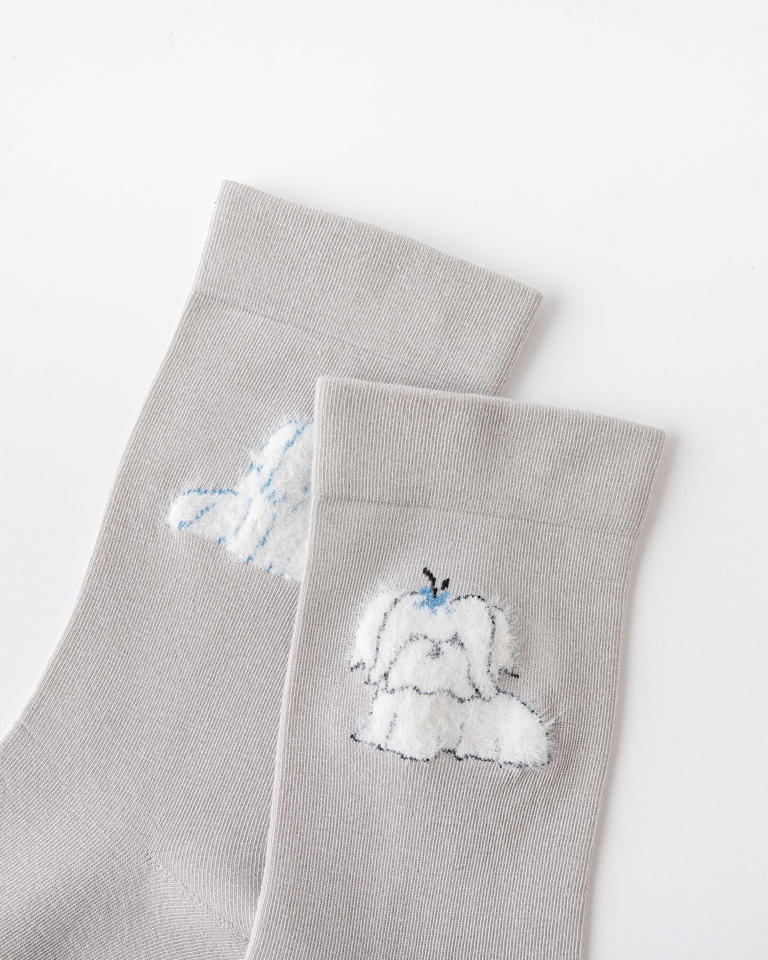 여성 크루 양말 푹신한 강아지 시리즈 면 귀여운 자수 캐주얼 양말