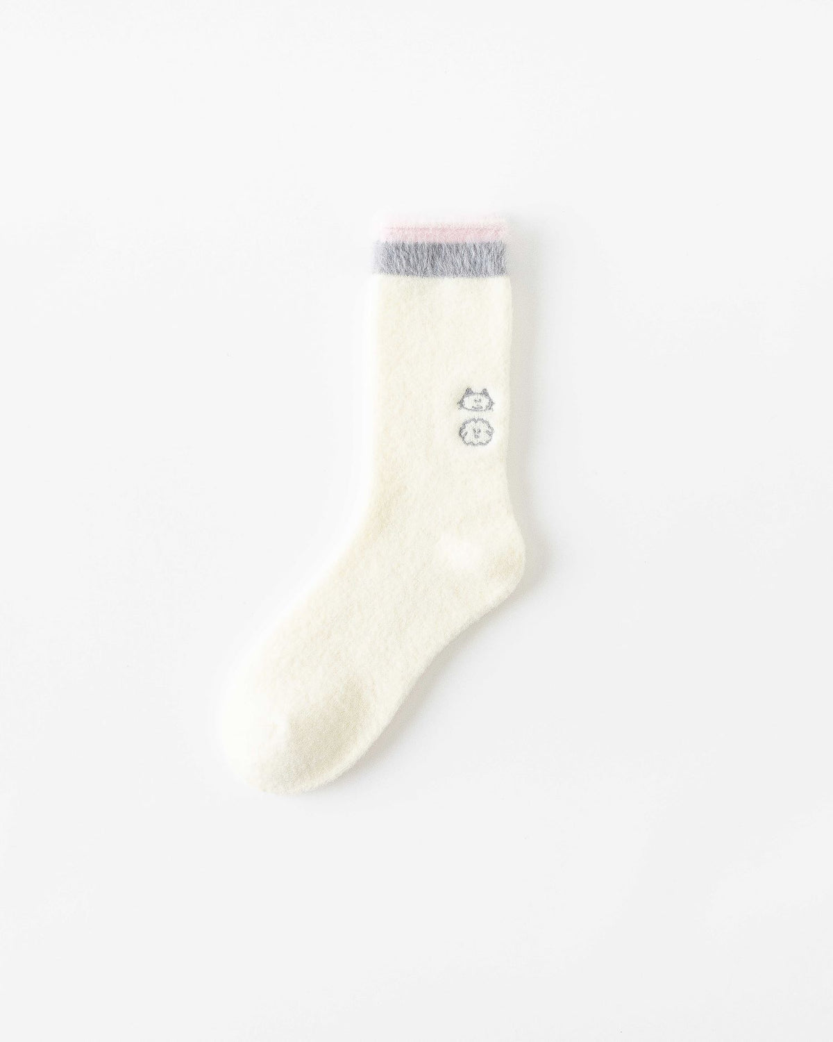 Women Crew Socks Fuzzy Warm Cozy Cotton Soft Cute Animal Embroidery