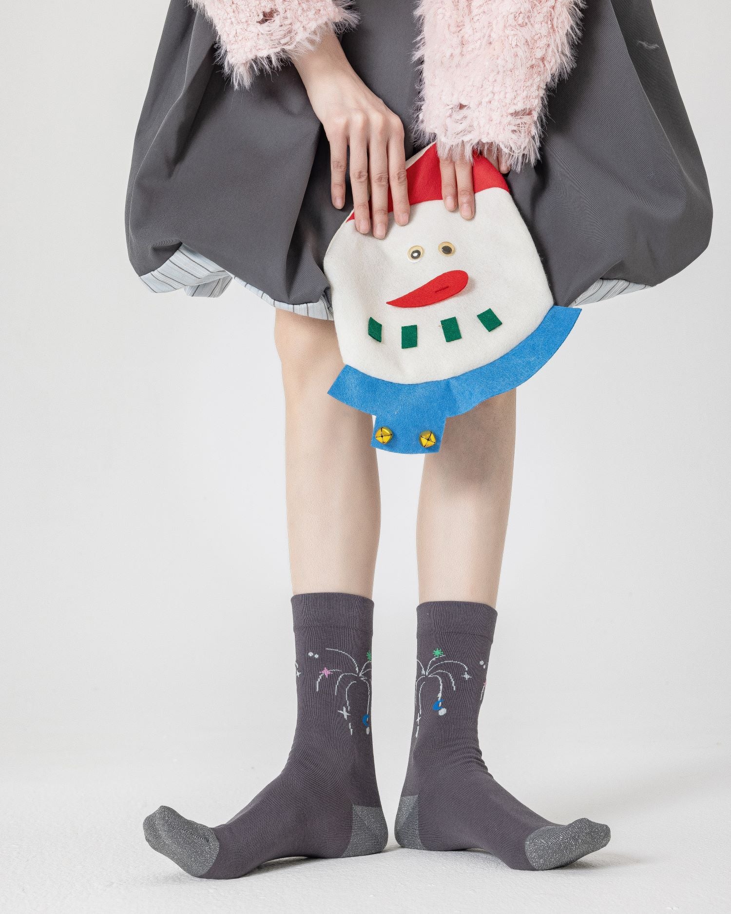 여성 크루 양말 글리터 선물 시리즈 면 귀여운 자카드 캐주얼 양말