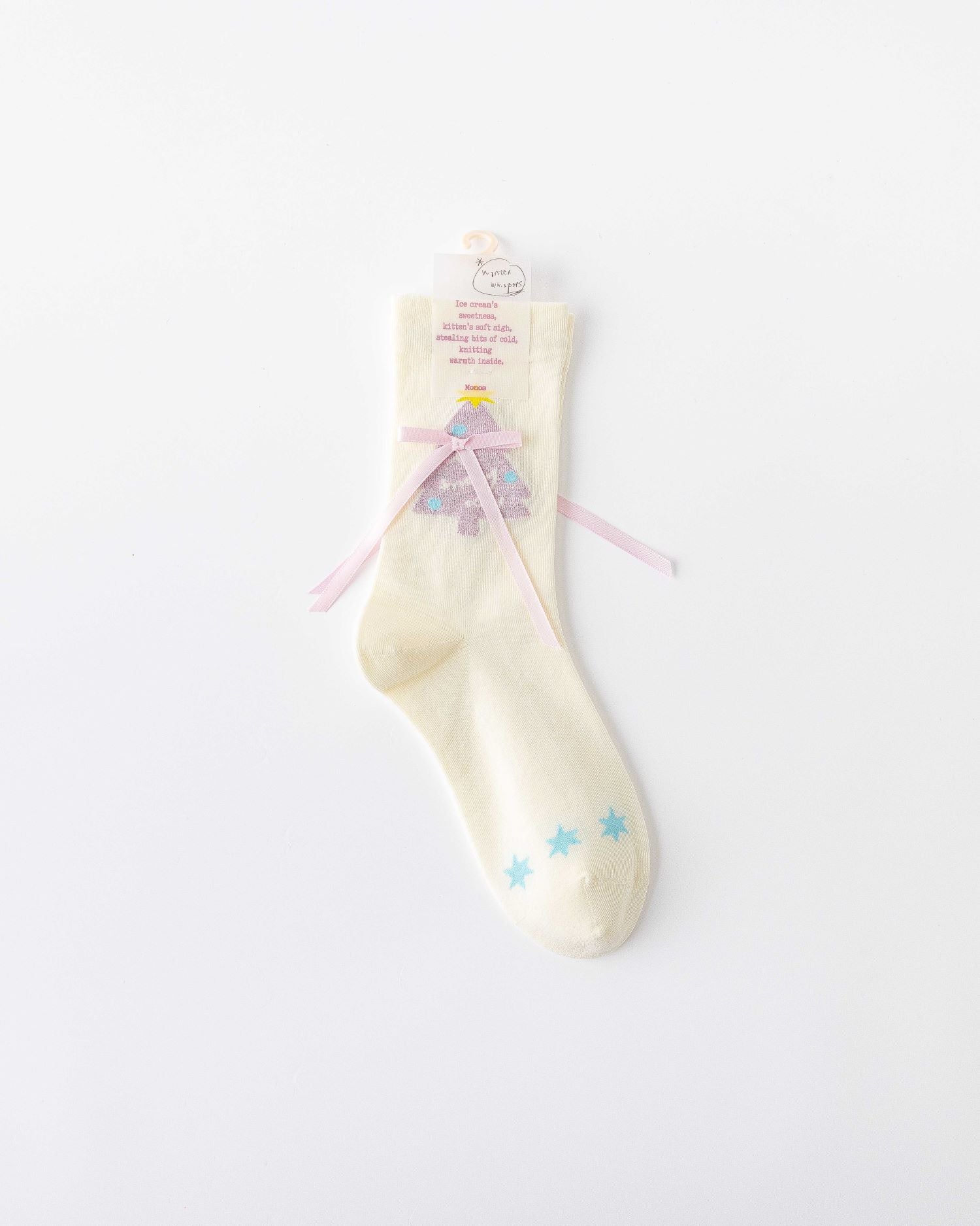 여성 크루 양말 글리터 선물 시리즈 면 귀여운 자카드 캐주얼 양말