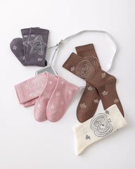 女款中筒襪子亮片線條系列棉質柔軟舒適休閒襪子