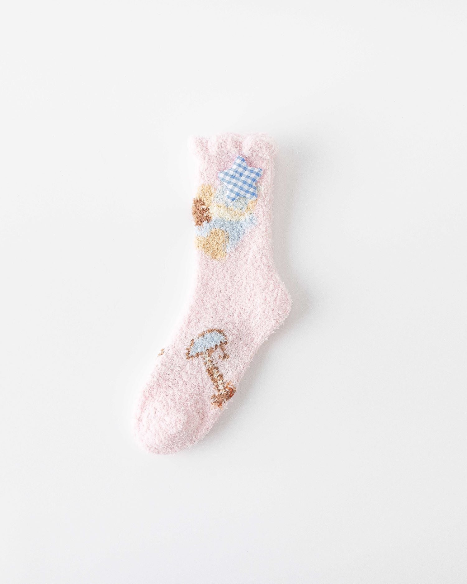 여성 크루 양말 하우스 시리즈 보송보송하고 따뜻하며 포근한 실내용 미끄럼 방지 양말