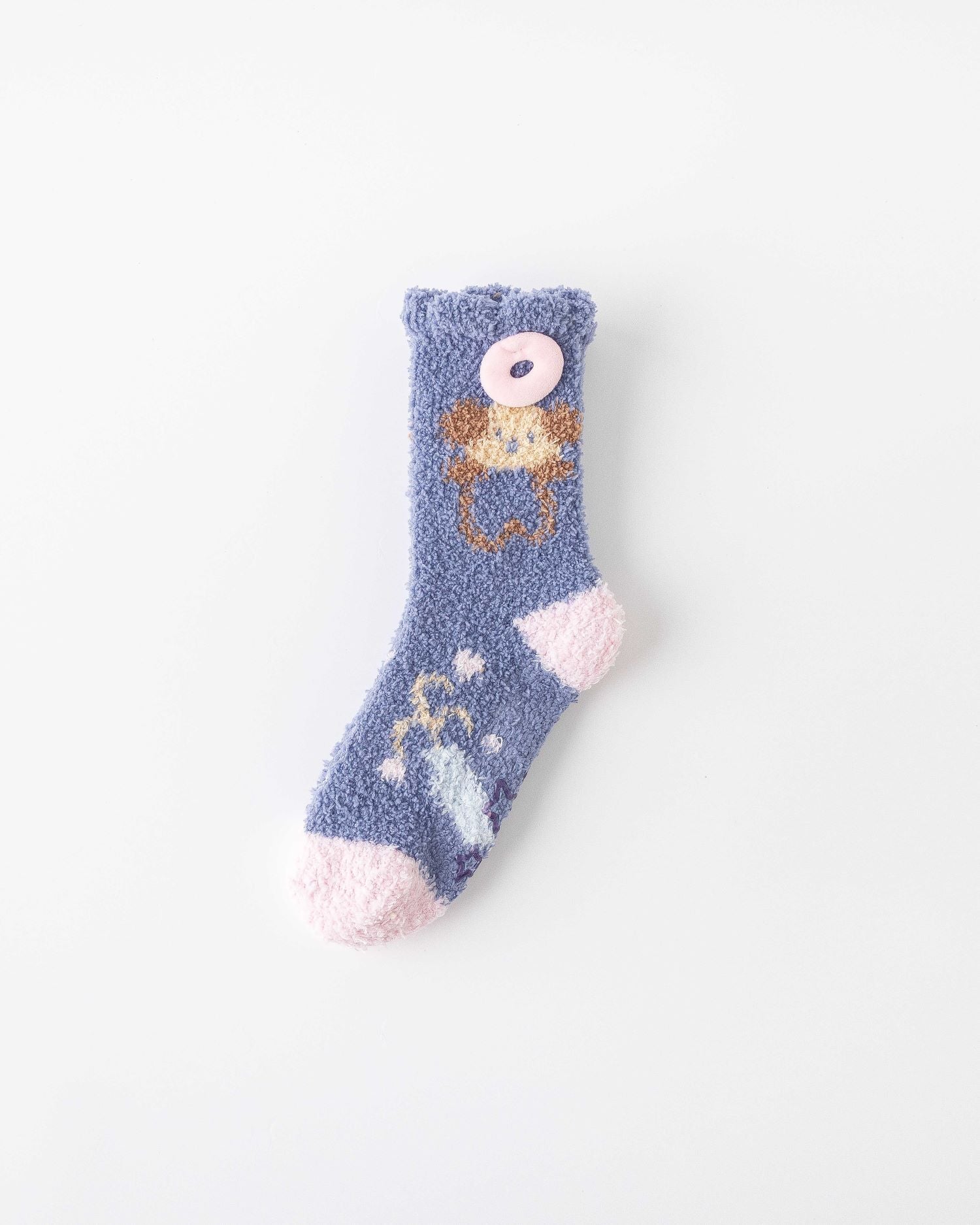 여성 크루 양말 하우스 시리즈 보송보송하고 따뜻하며 포근한 실내용 미끄럼 방지 양말