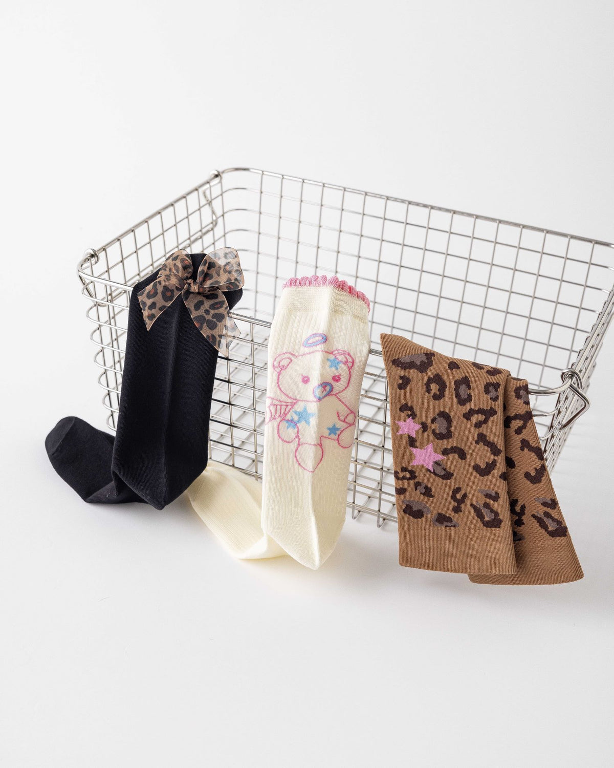 Women Crew Socks Leopard Print Series Cotton Trendy Jacquard Casual