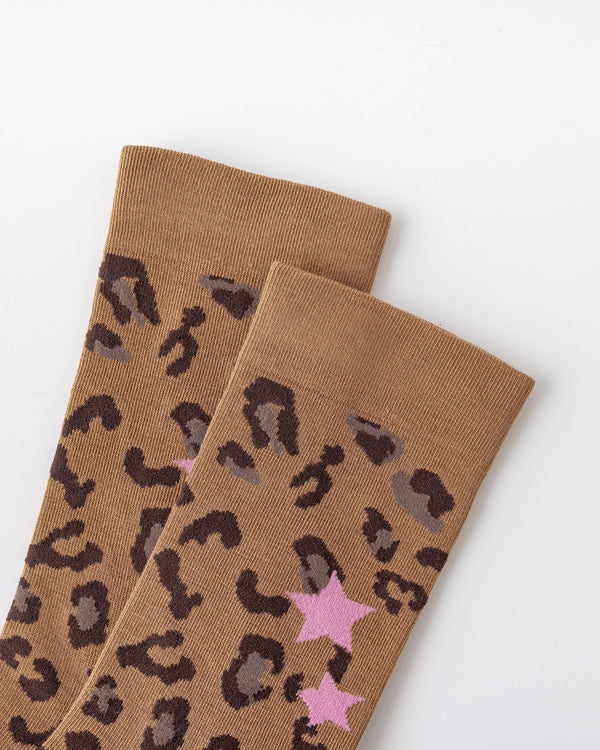 Women Crew Socks Leopard Print Series Cotton Trendy Jacquard Casual - SWEET NANA
