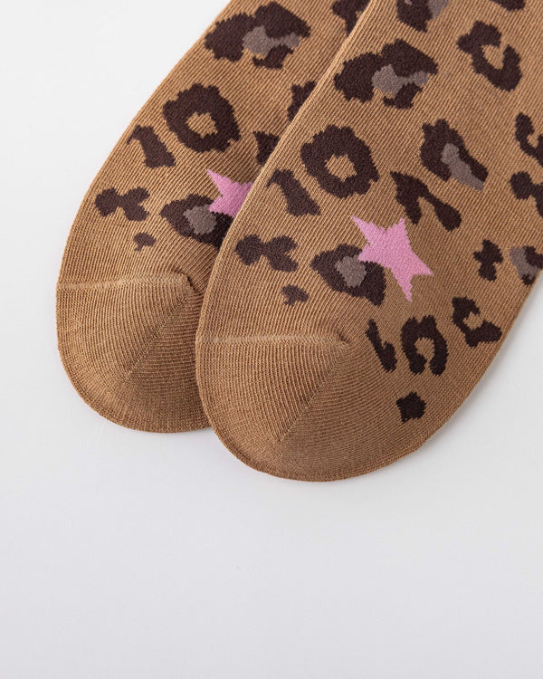 Women Crew Socks Leopard Print Series Cotton Trendy Jacquard Casual - SWEET NANA