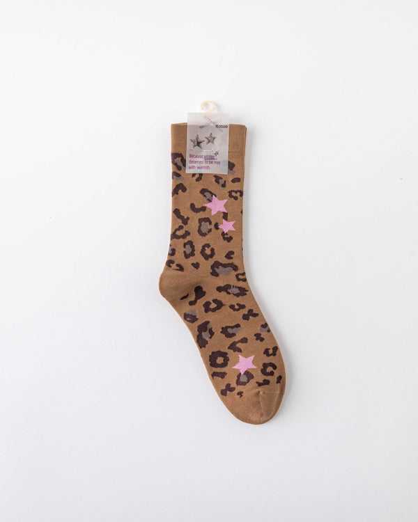 Women Crew Socks Leopard Print Series Cotton Trendy Jacquard Casual - SWEET NANA