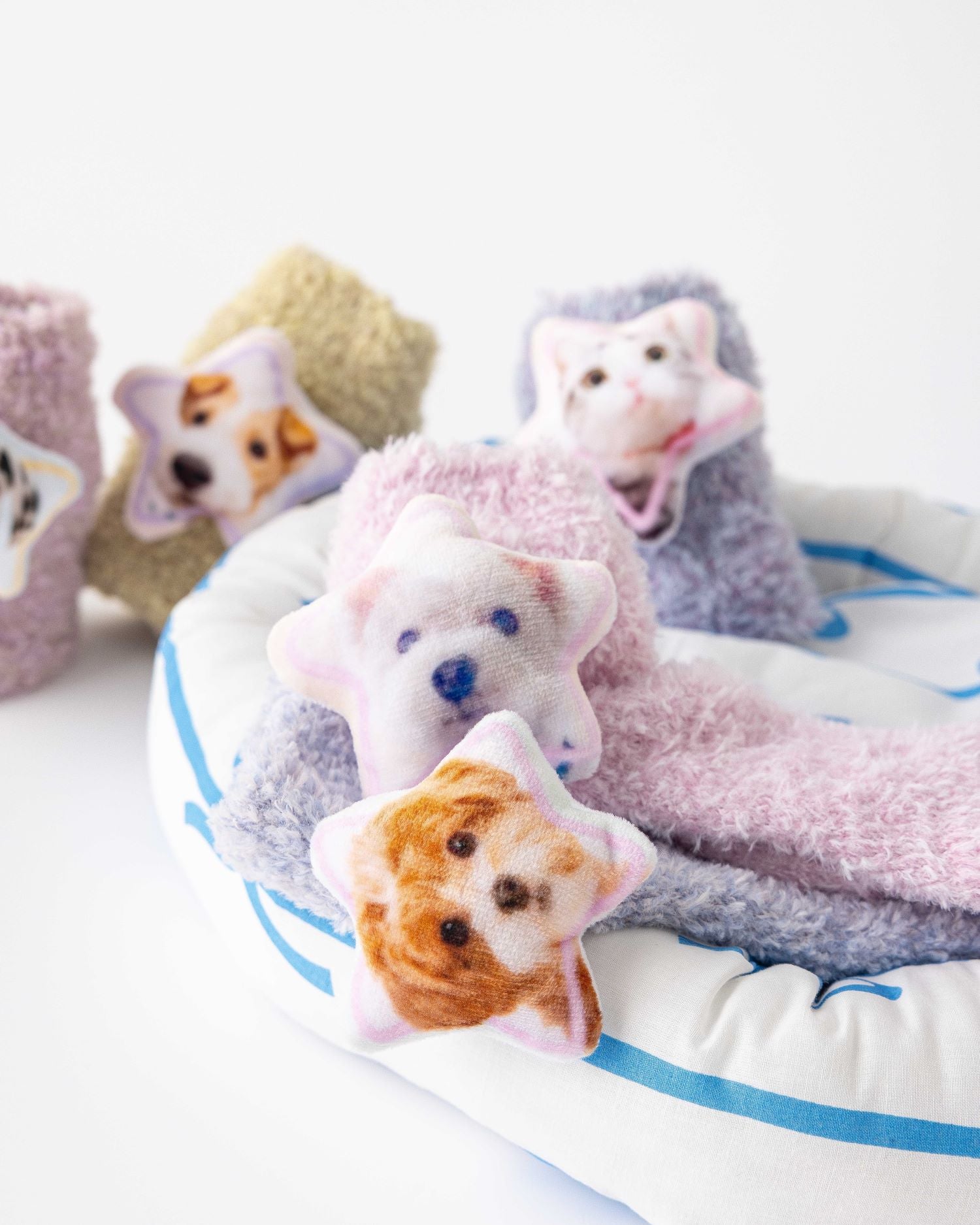 여성 크루 양말 작은 동물 별 시리즈 보송보송하고 포근한 따뜻한 실내용 양말