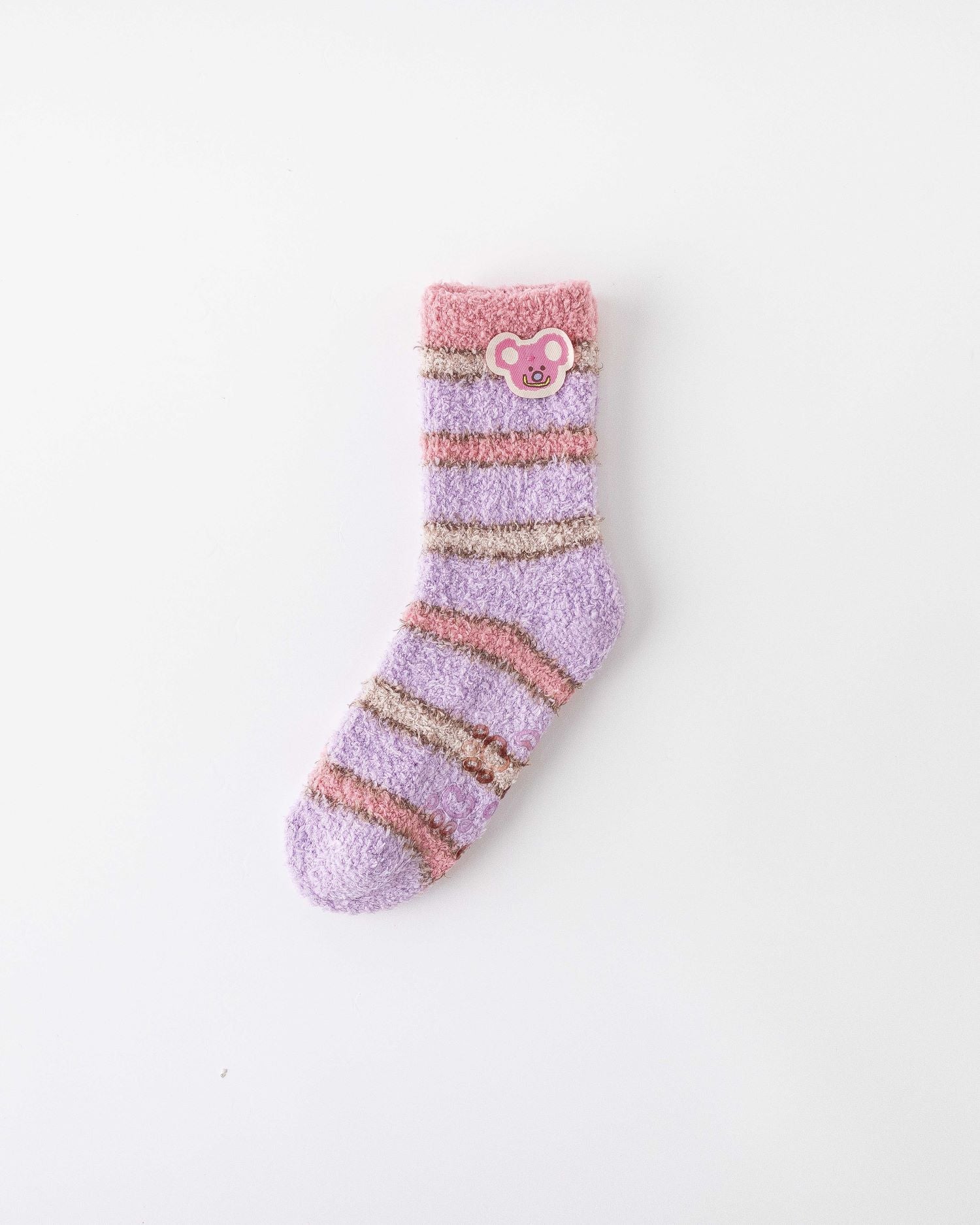 女款中筒襪子多色羽毛條紋系列毛絨保暖舒適室內襪子