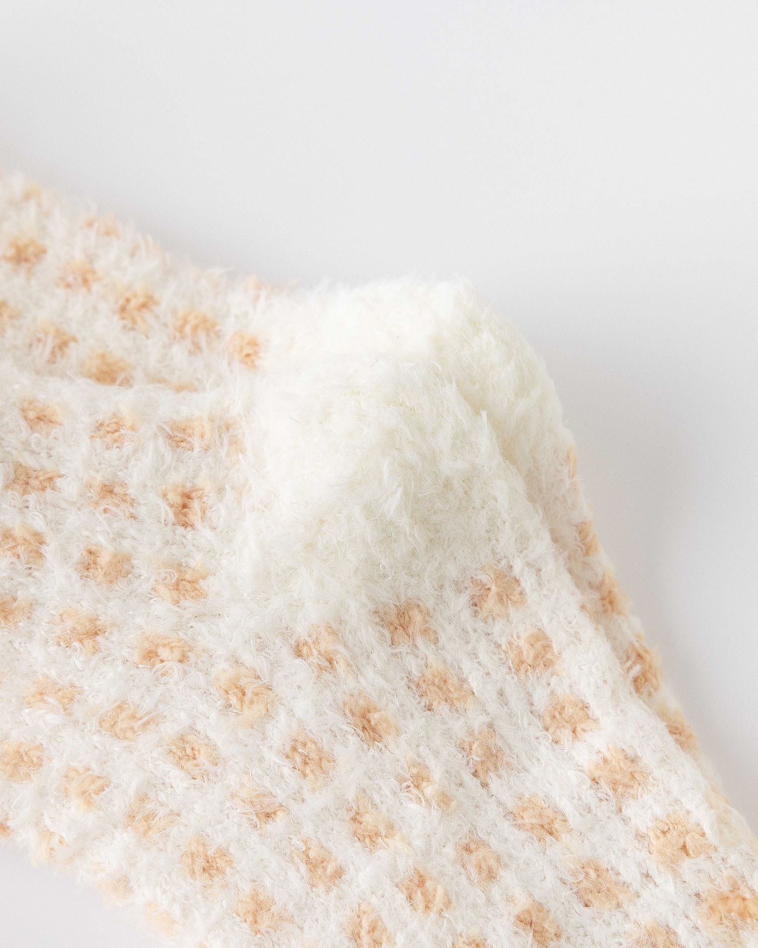 여성 크루 양말 체크 그리드 시리즈 보송보송하고 따뜻한 실내 양말