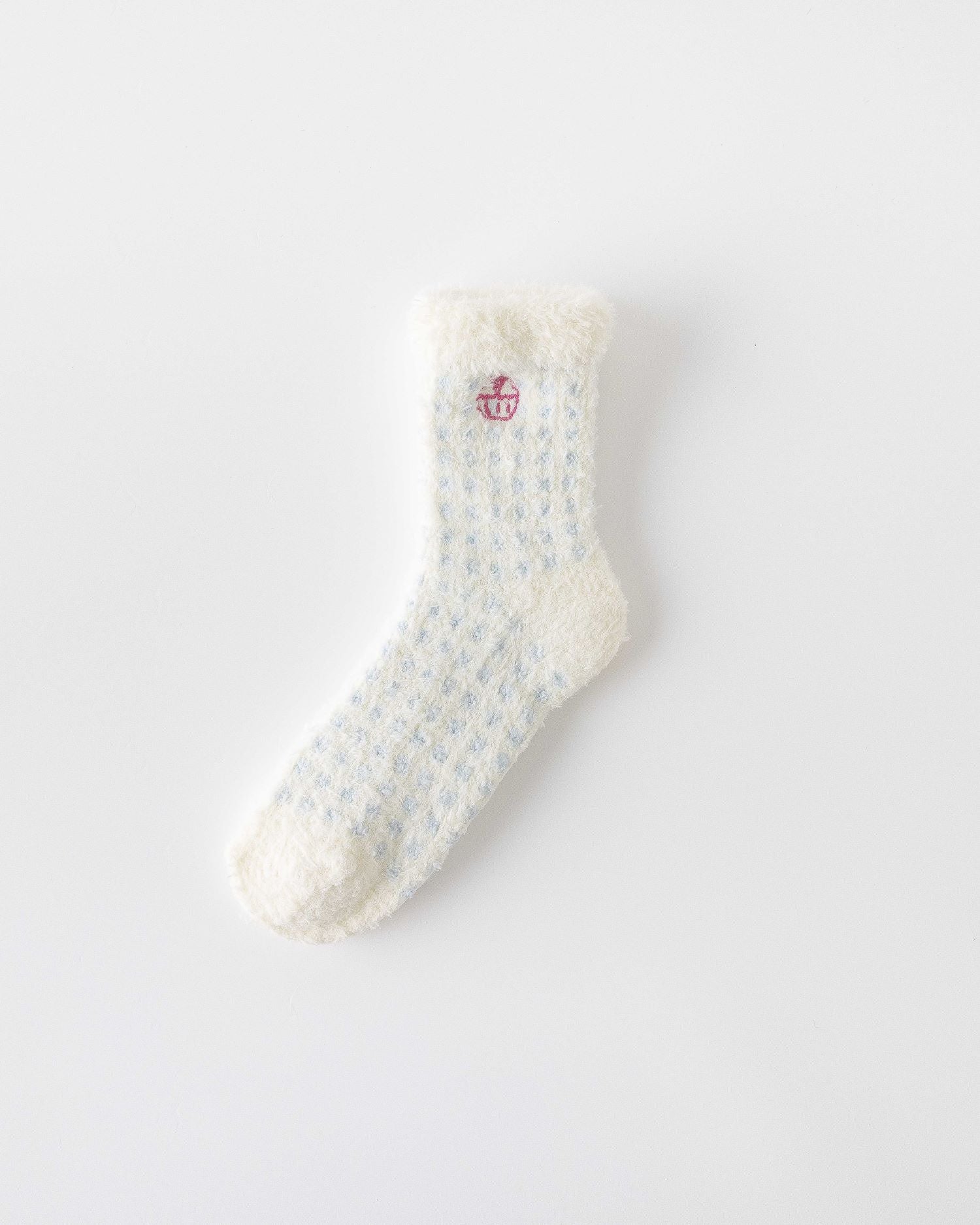 여성 크루 양말 체크 그리드 시리즈 보송보송하고 따뜻한 실내 양말