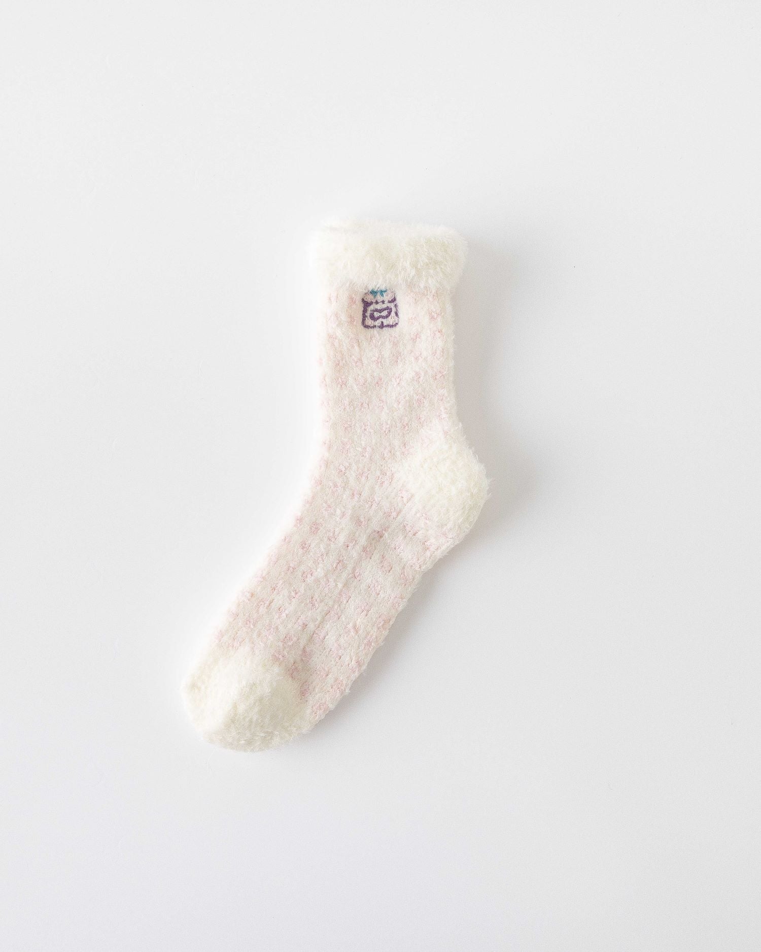 여성 크루 양말 체크 그리드 시리즈 보송보송하고 따뜻한 실내 양말