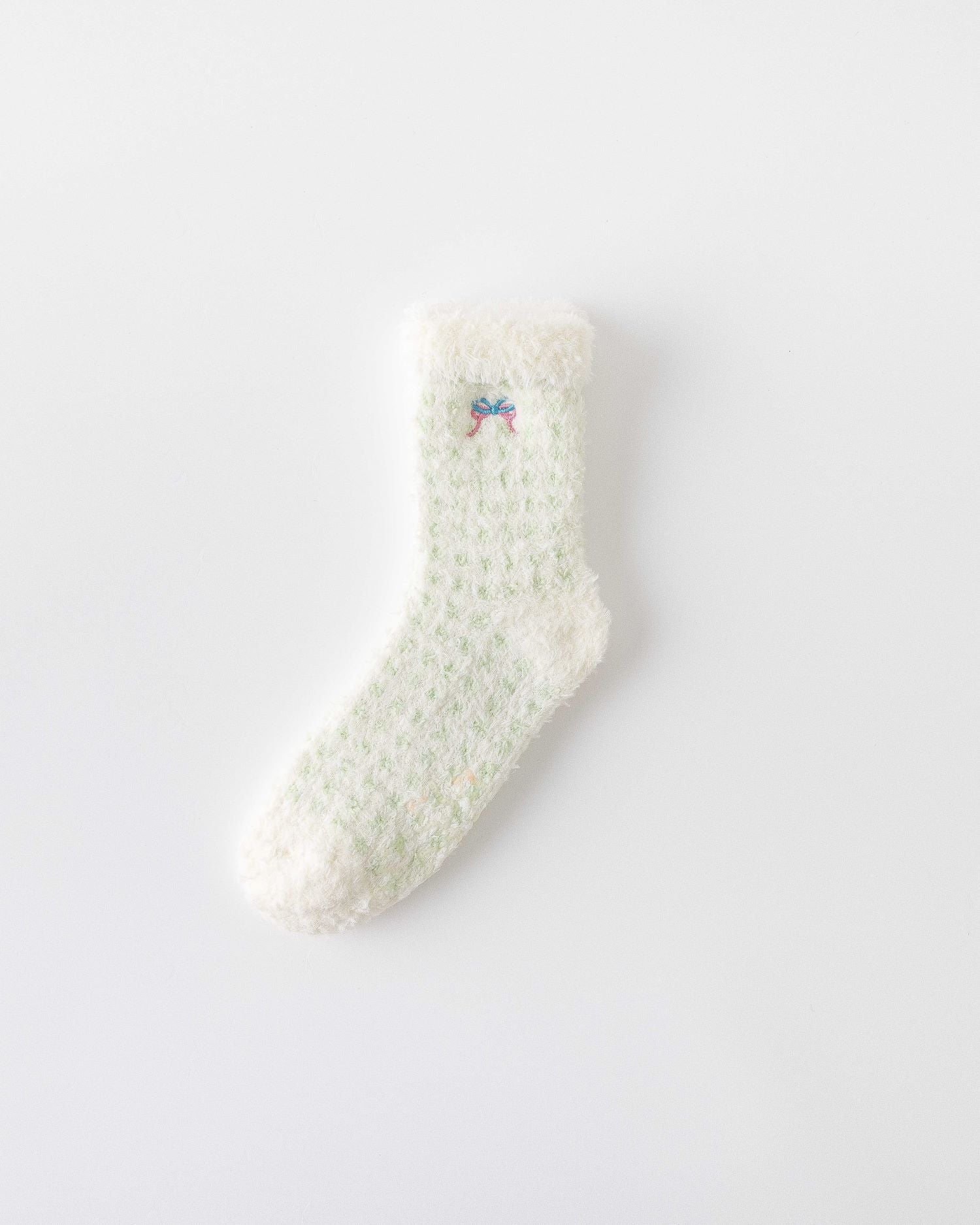 여성 크루 양말 체크 그리드 시리즈 보송보송하고 따뜻한 실내 양말