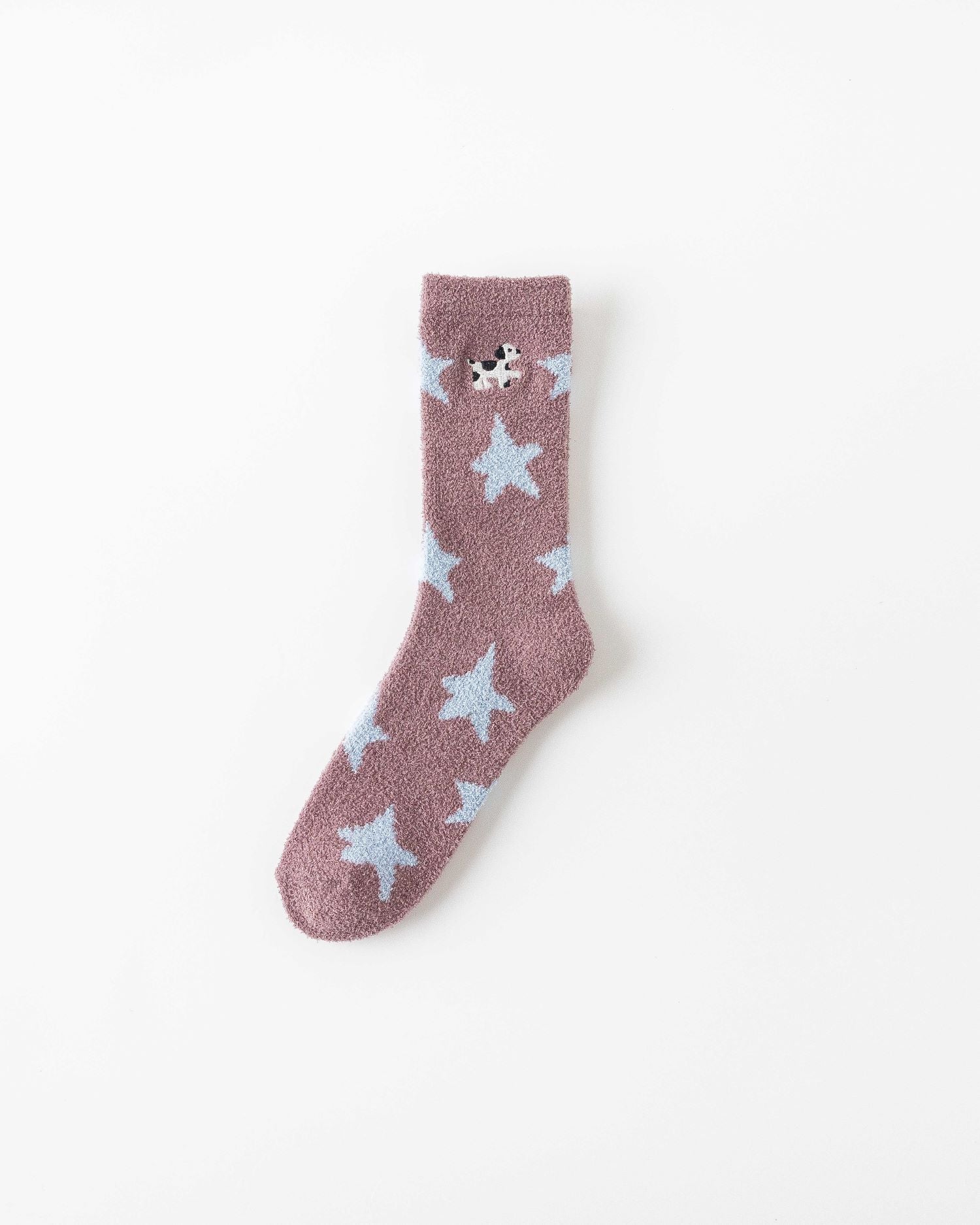 여성 크루 양말 별이 빛나는 하늘 시리즈 보송보송하고 따뜻하며 포근한 미끄럼 방지 홈웨어