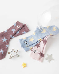 여성 크루 양말 별이 빛나는 하늘 시리즈 보송보송하고 따뜻하며 포근한 미끄럼 방지 홈웨어