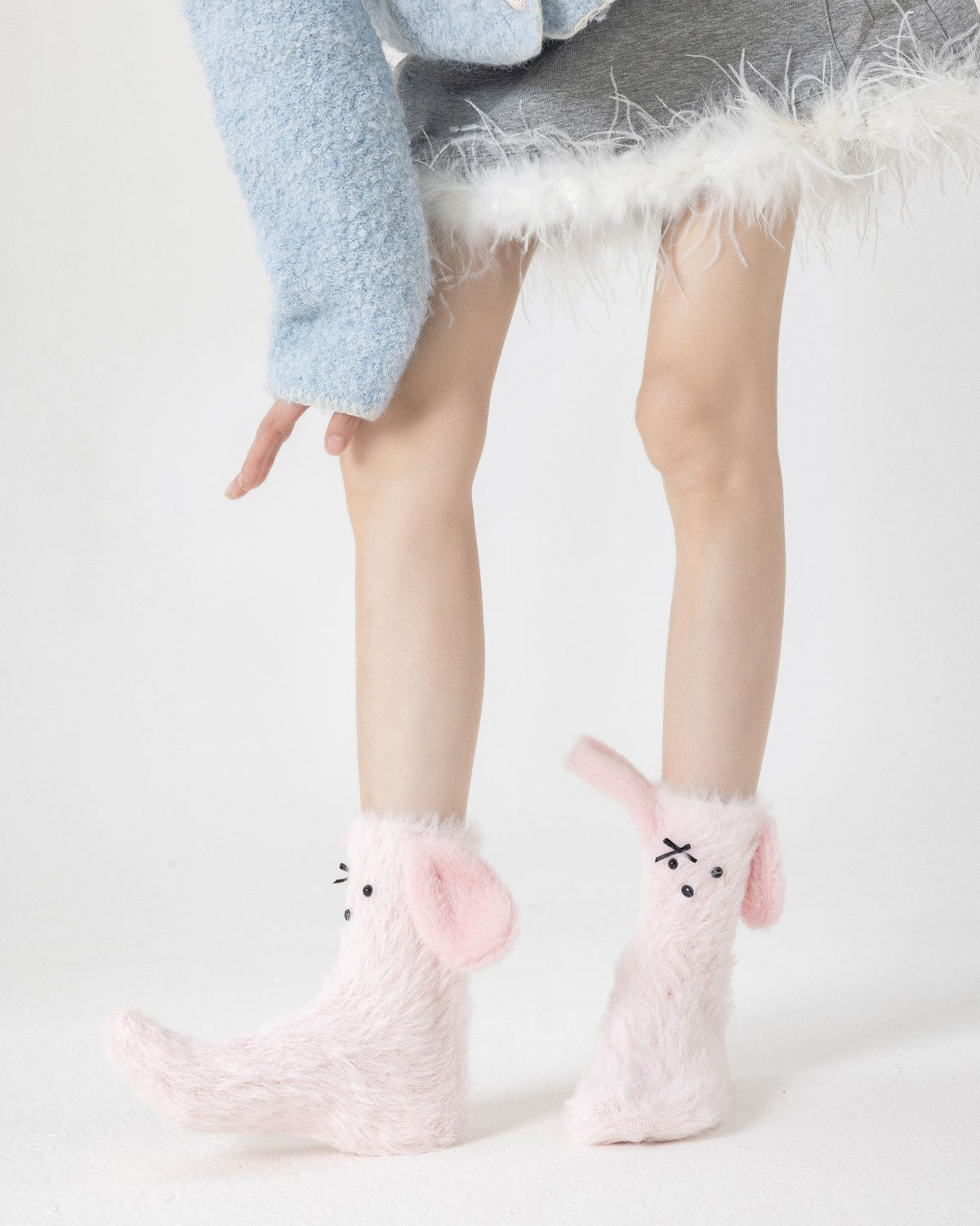 Women Kids Crew Socks Cute 3D Ears Series Funny Fuzzy Thick Warm - SWEET NANA