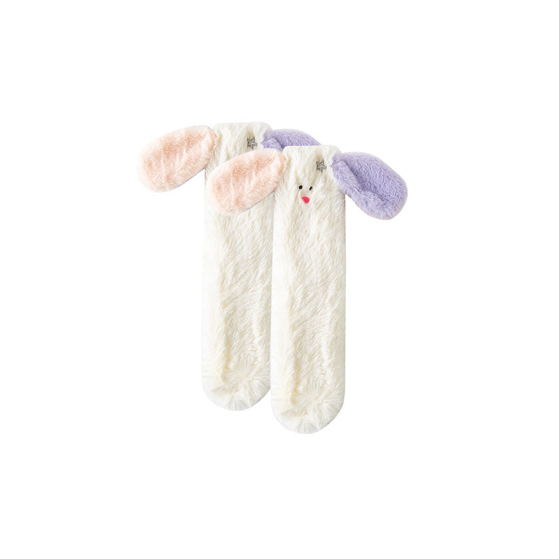 Women Kids Crew Socks Cute 3D Ears Series Funny Fuzzy Thick Warm - SWEET NANA