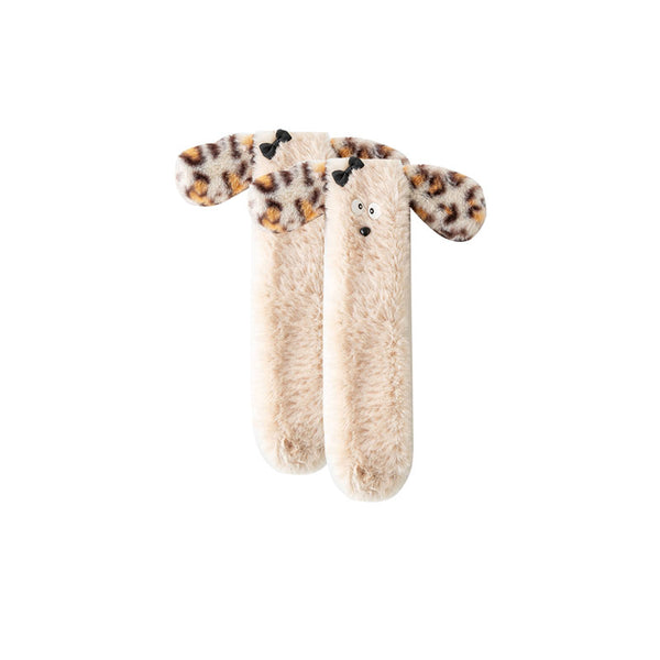 Women Kids Crew Socks Cute 3D Ears Series Funny Fuzzy Thick Warm - SWEET NANA