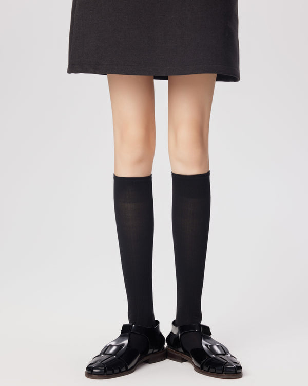 Women Knee High Socks Ribbed Stripe Pile Ballet Cool Chic Comfortable - SWEET NANA