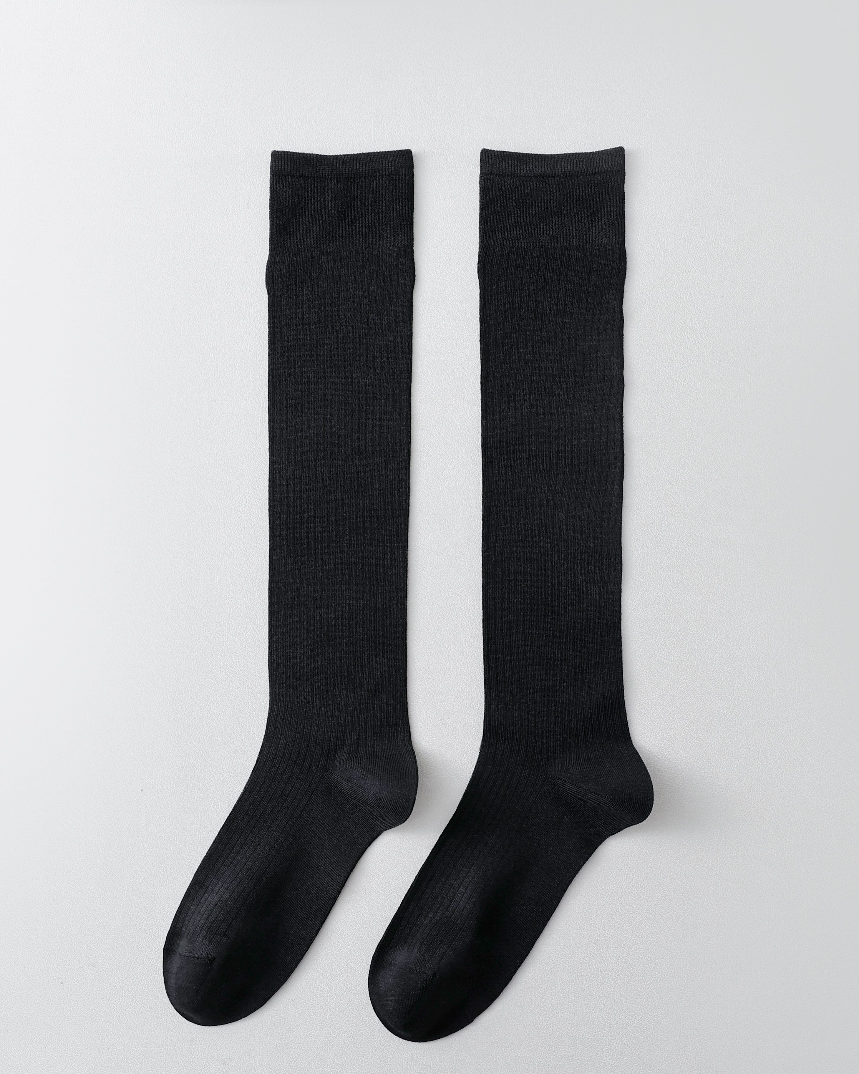 女款及膝襪 羅紋條紋毛圈 芭蕾風格 時尚涼感 舒適