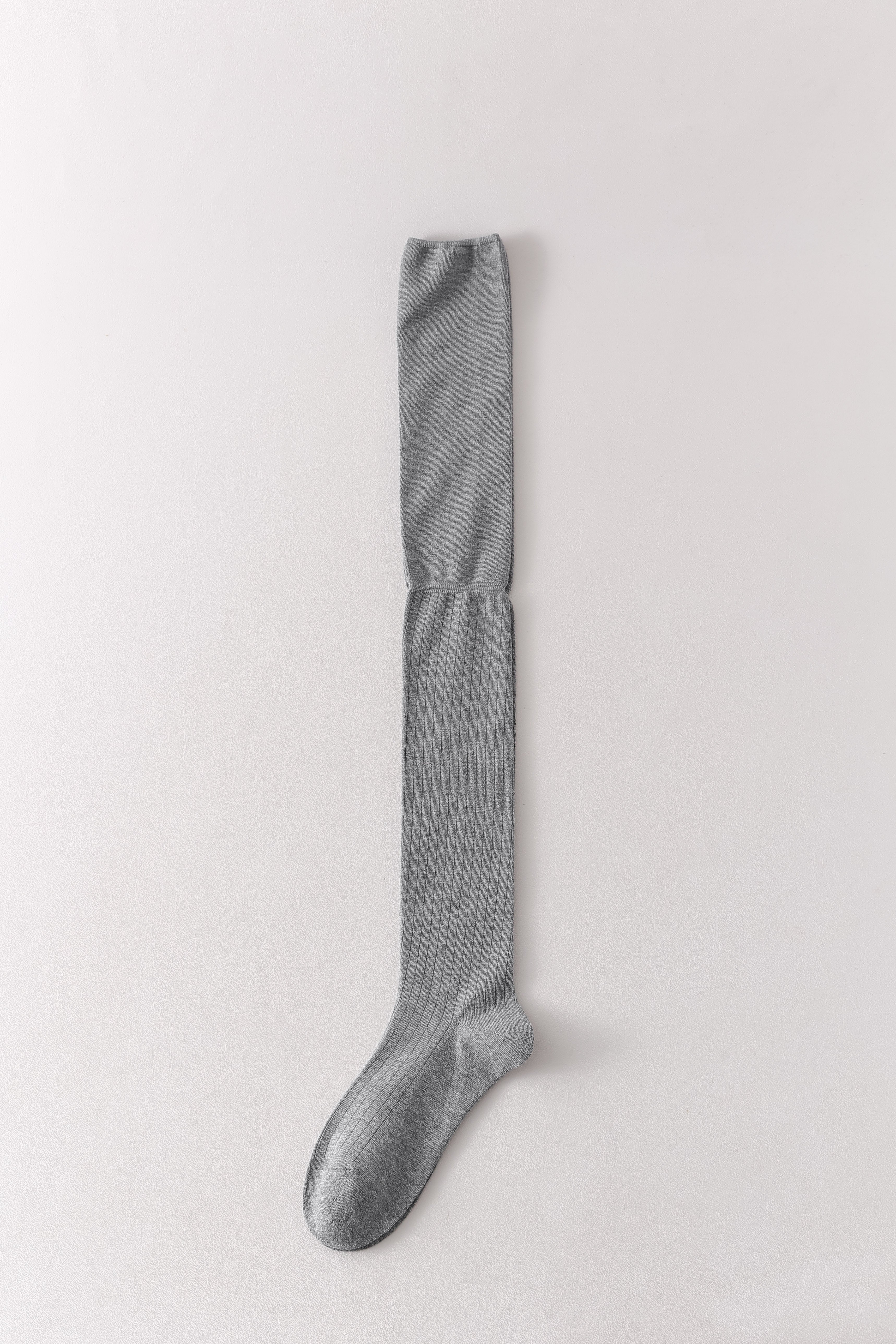 Women Over The Knee Socks Solid Color Ribbed Slouch Cotton Socks