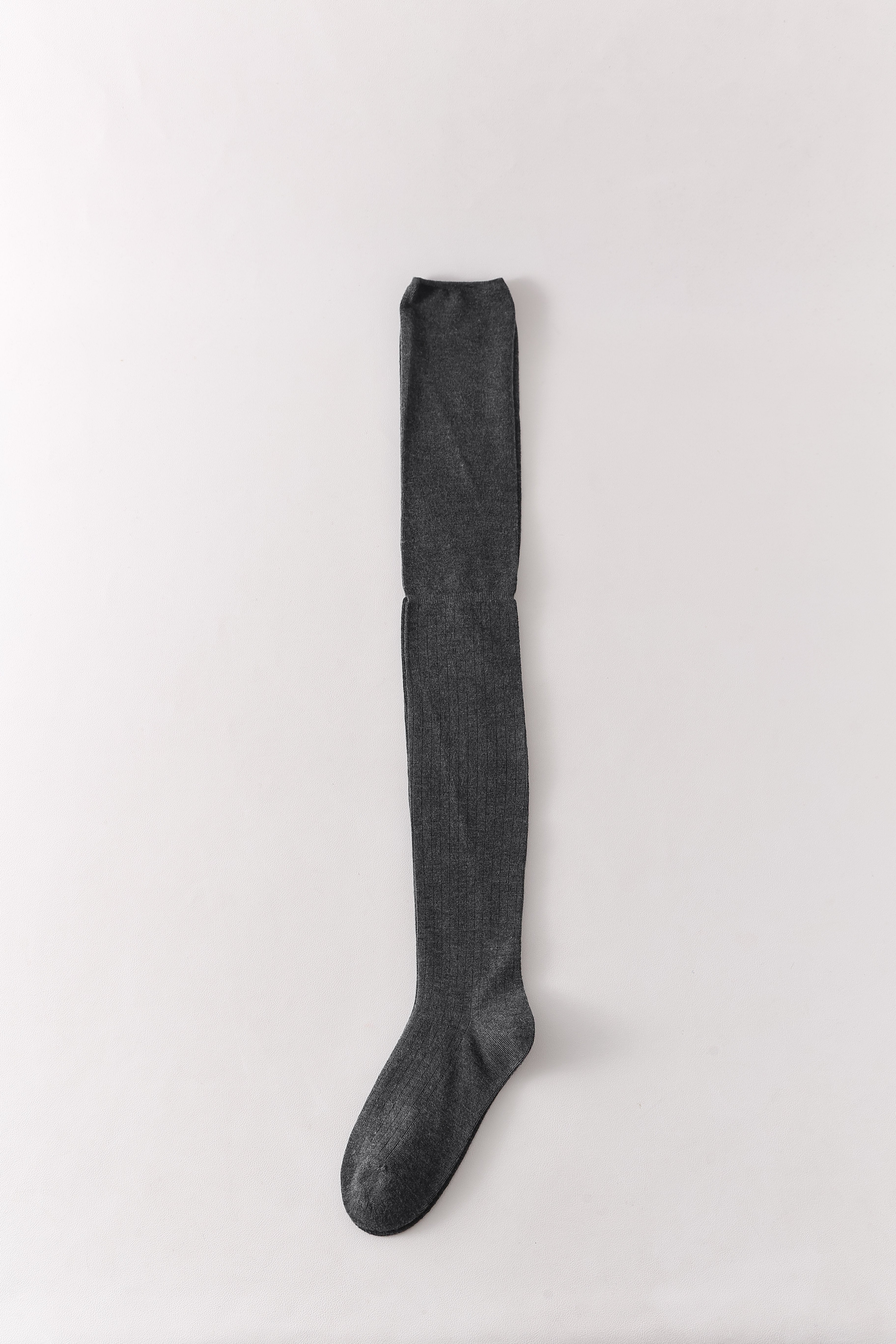 Women Over The Knee Socks Solid Color Ribbed Slouch Cotton Socks