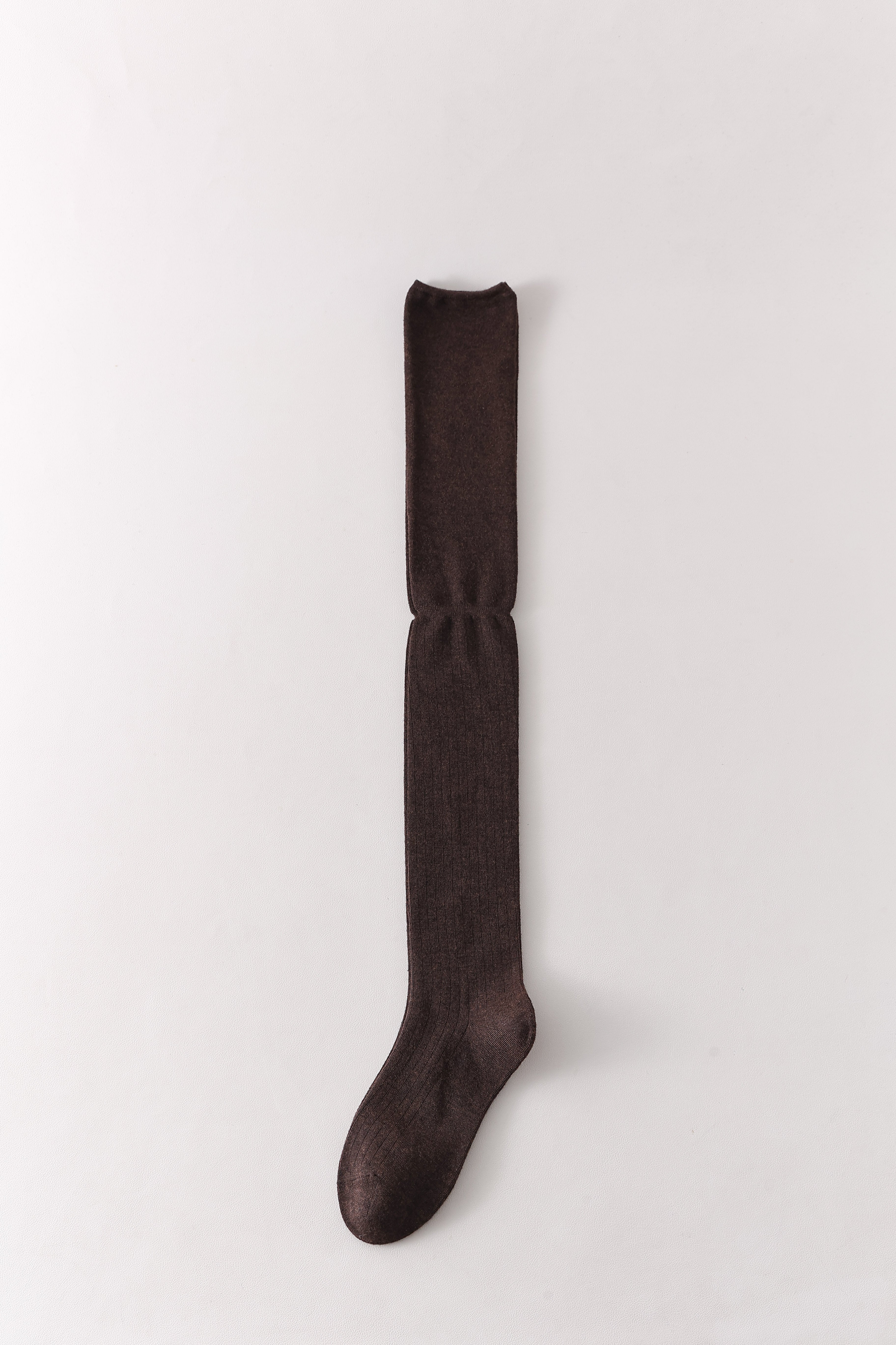 Women Over The Knee Socks Solid Color Ribbed Slouch Cotton Socks