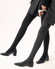 Women Ribbed Thermal Tights Thick Vertical Stripe Slim Fit Fashion