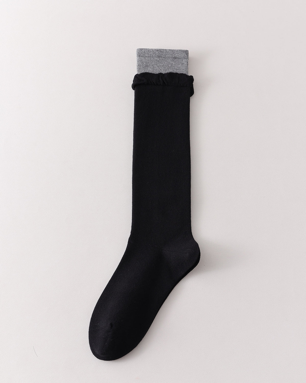 Women Two Tone Striped Knee High Socks Soft Warm Comfortable