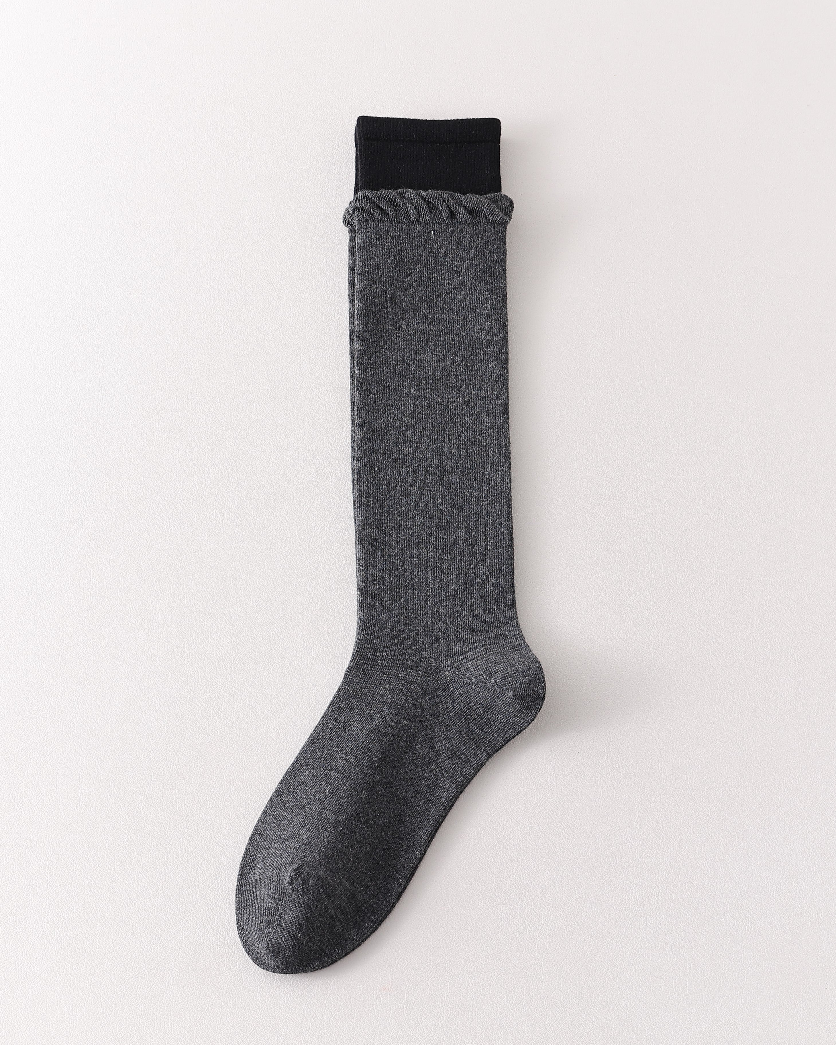 Women Two Tone Striped Knee High Socks Soft Warm Comfortable