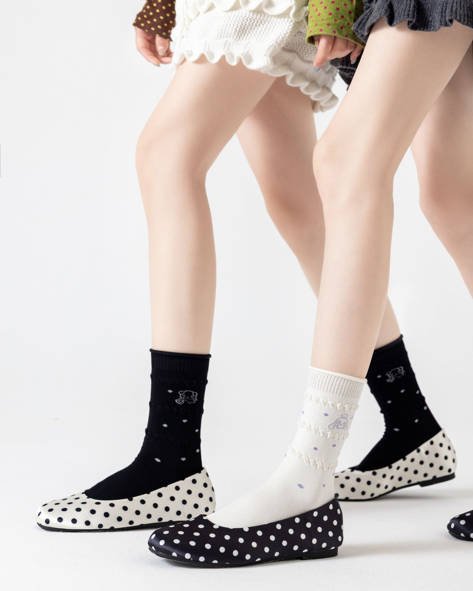 Women’s Angel Animal Ruffle Cotton Crew Socks Secondary image
