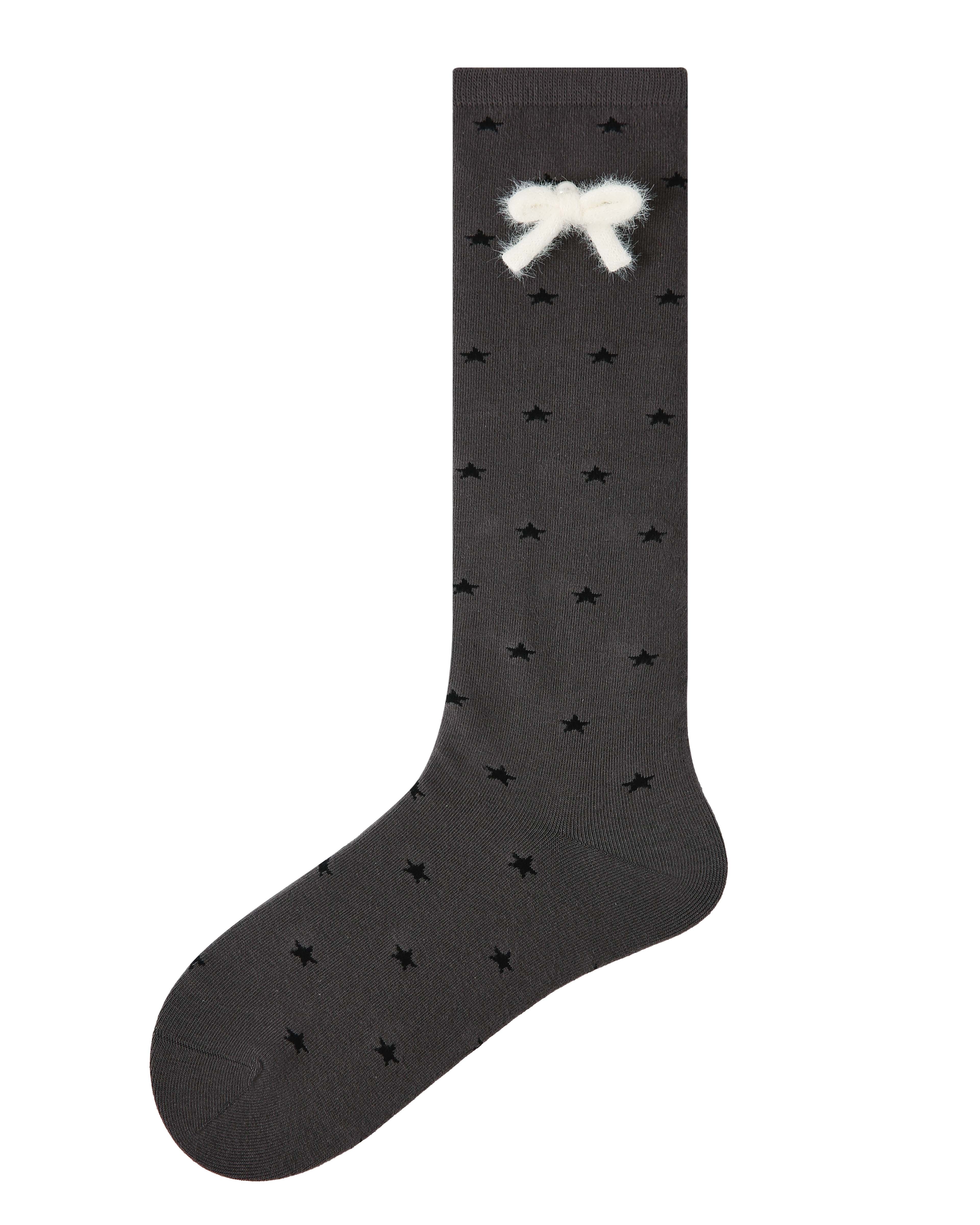 Women's Bow Stacked Crew Socks Soft Comfortable Stretchy