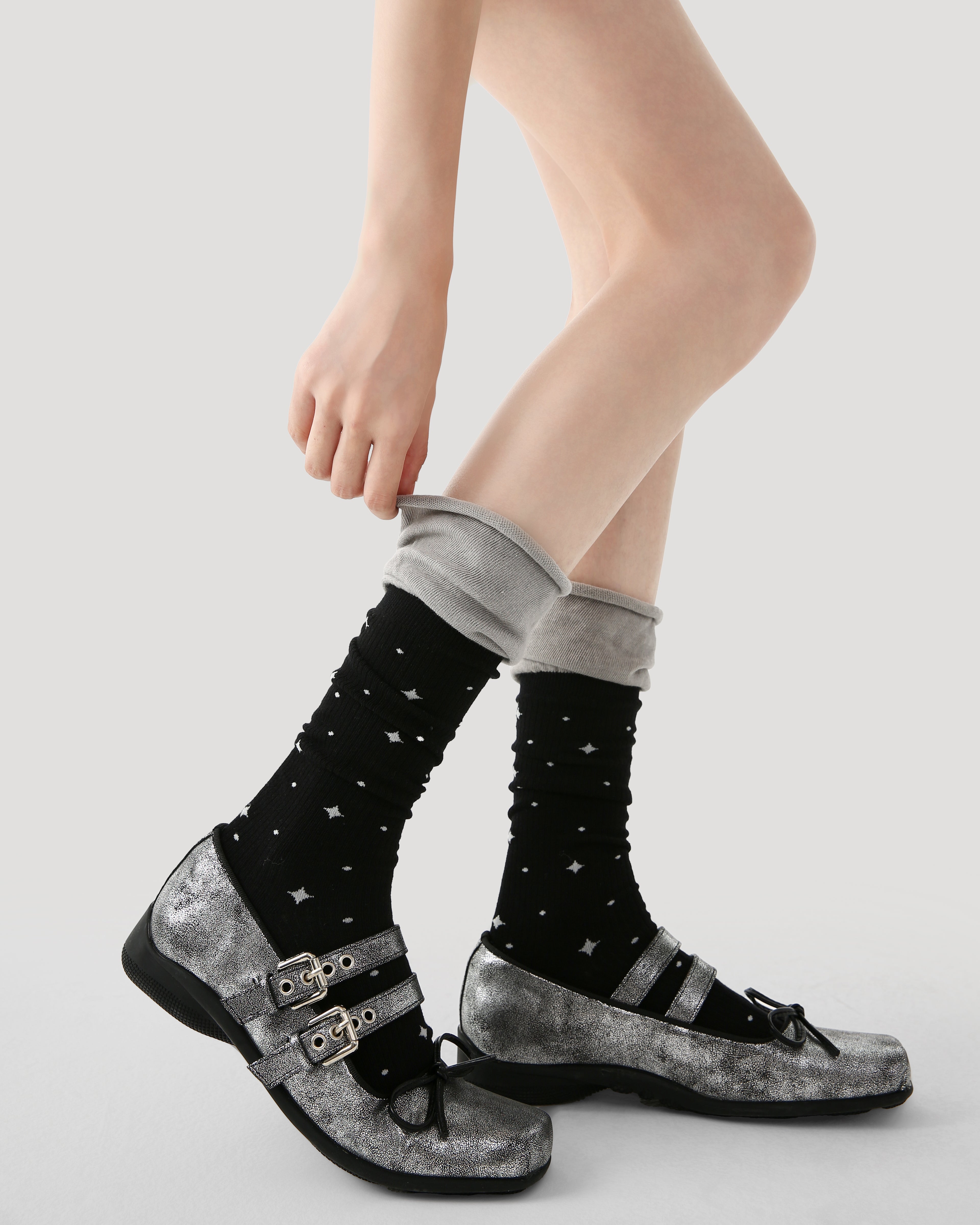 Women Colorblock Stacked Crew Socks Soft Warm Stretchy - SWEET NANA
