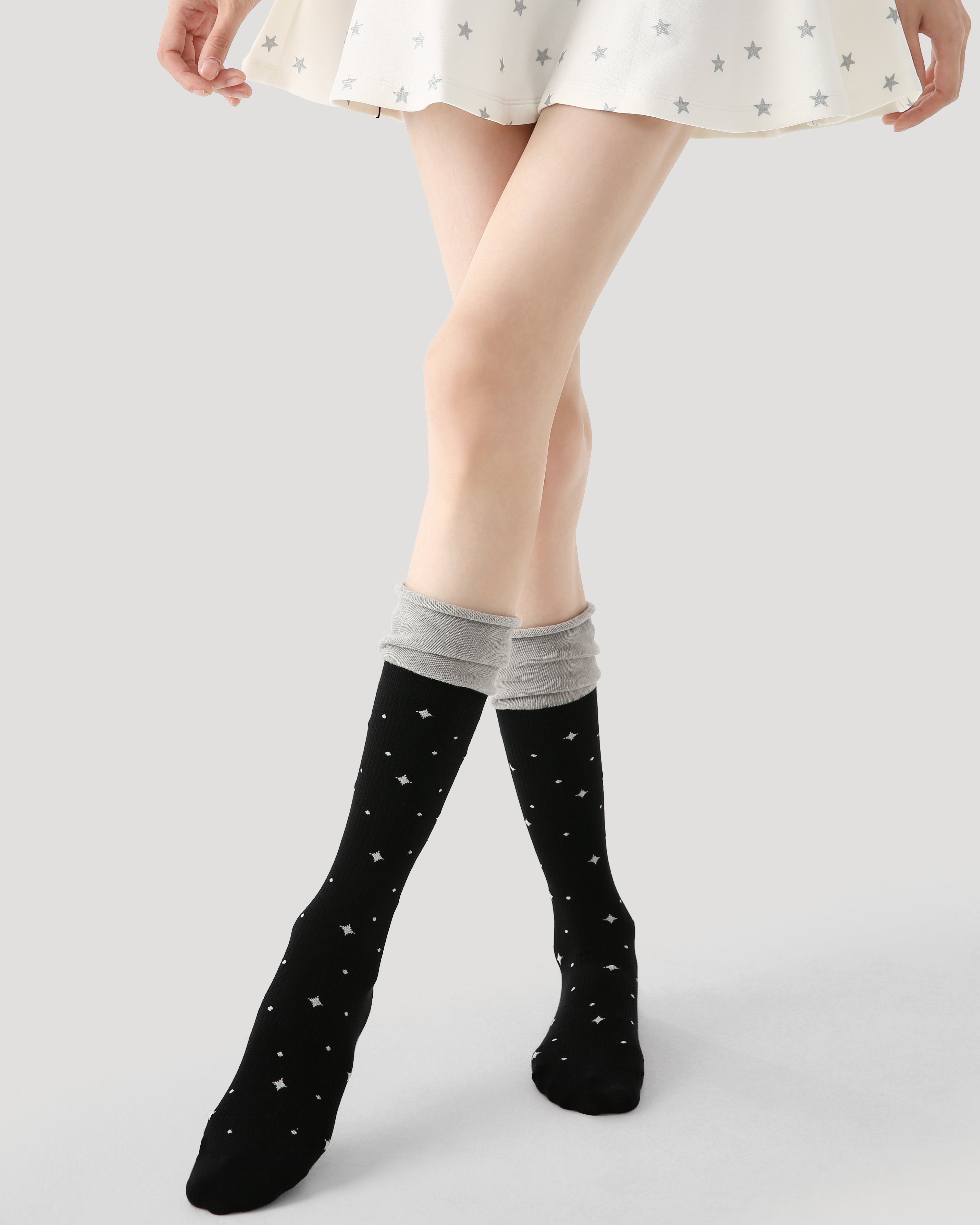 Women Colorblock Stacked Crew Socks Soft Warm Stretchy - SWEET NANA