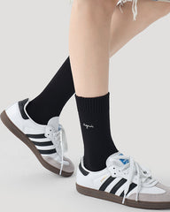 Women's Cotton Crew Socks Essential Letter Solid Color Casual