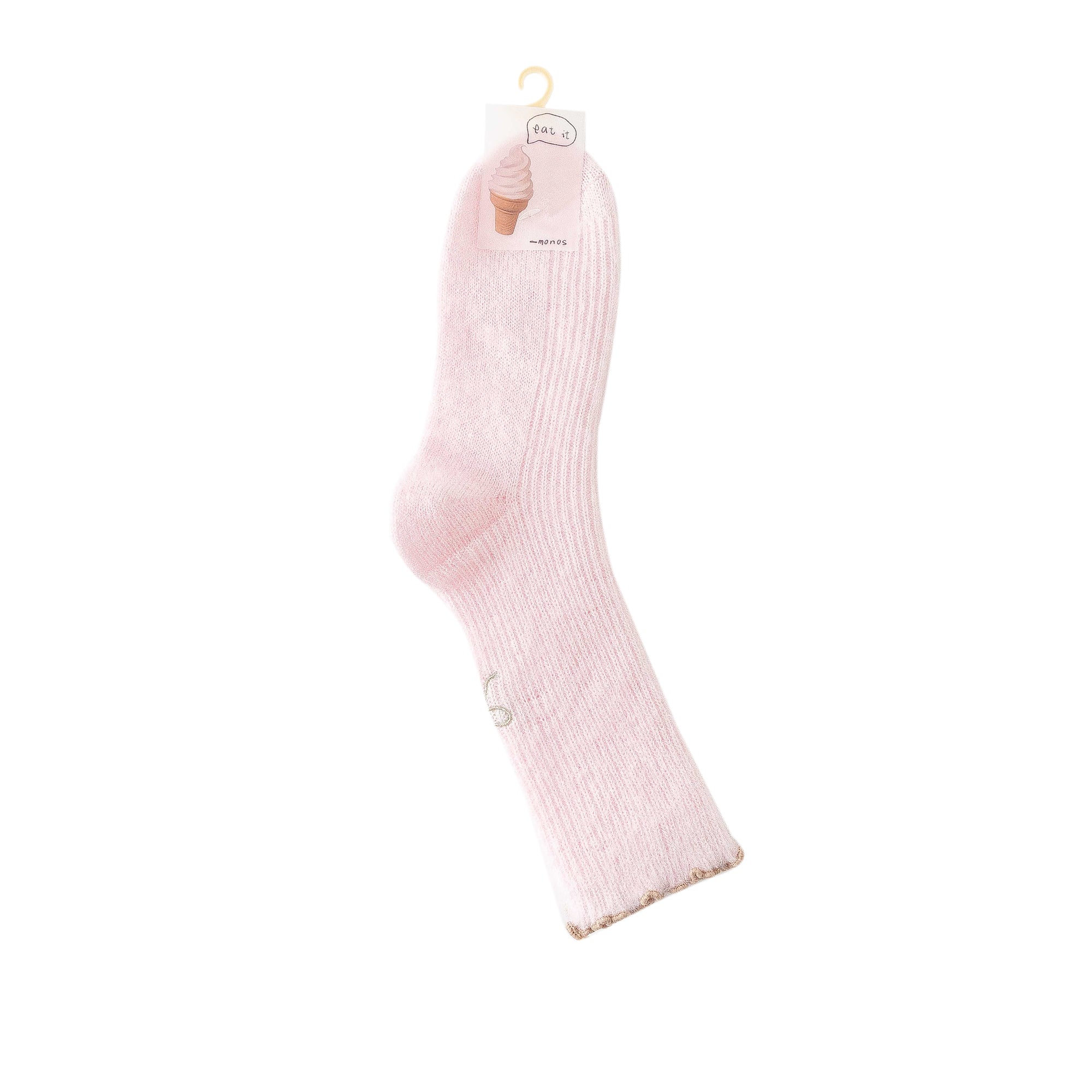 Women Crew Socks Bowknot Series Soft Ice Cream Color Cozy Casual Socks
