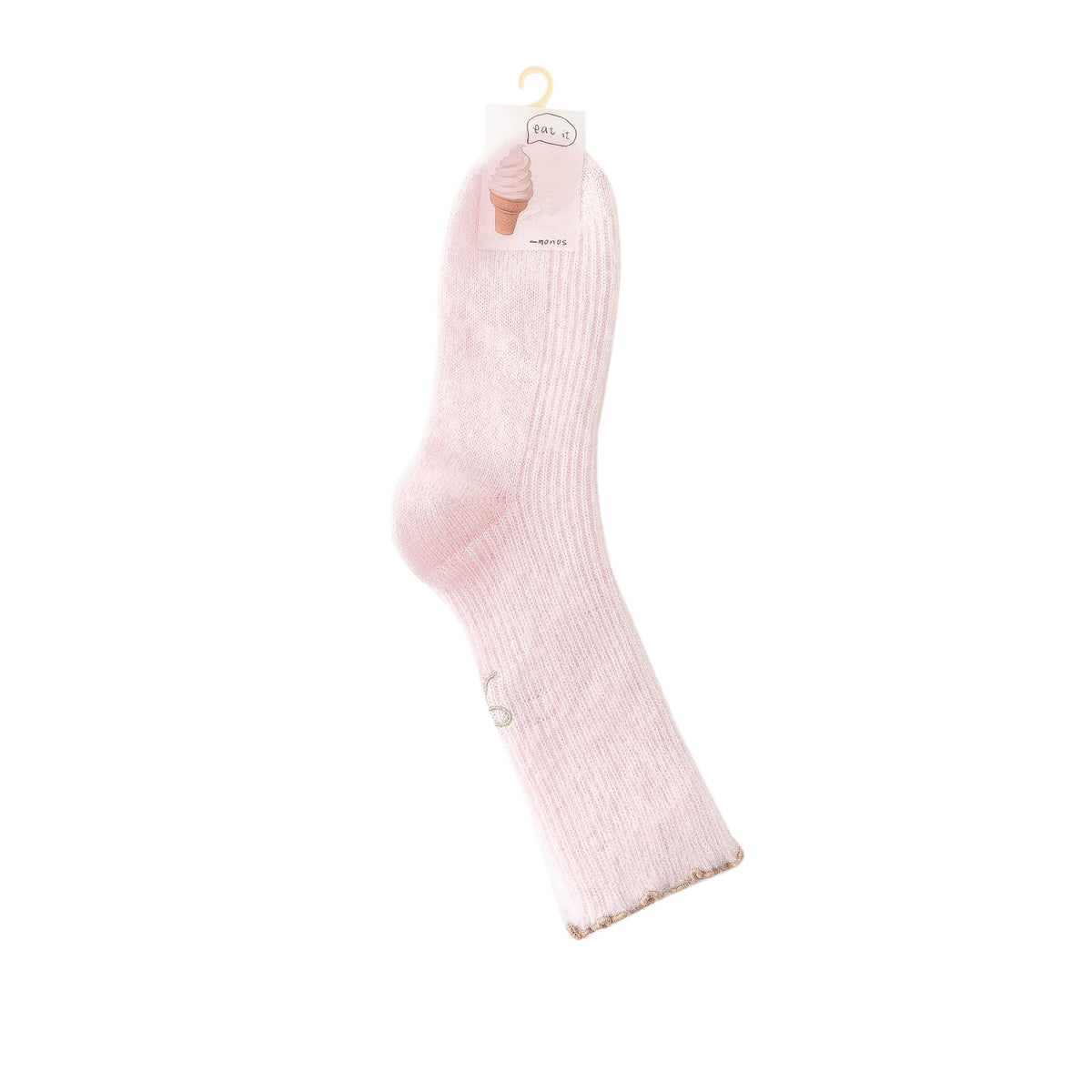 Women Crew Socks Bowknot Series Soft Ice Cream Color Cozy Casual Socks