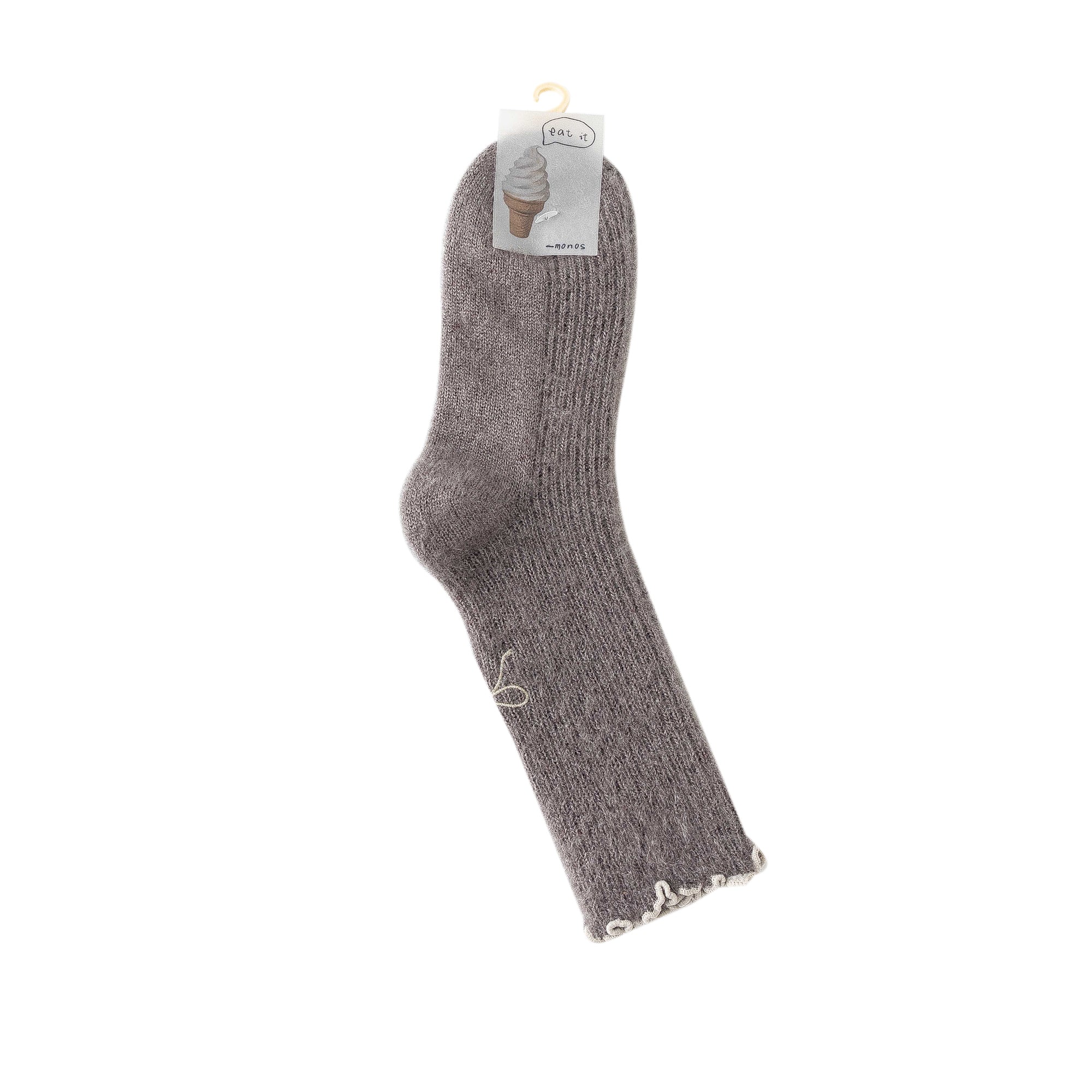 Women Crew Socks Bowknot Series Soft Ice Cream Color Cozy Casual Socks