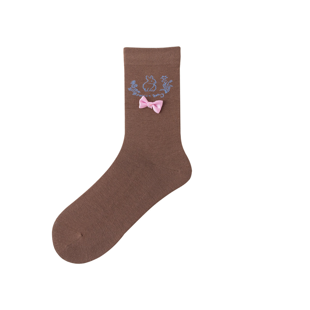 여성 크루 양말 버니 시리즈 면 귀여운 자카드 리본 캐주얼 양말