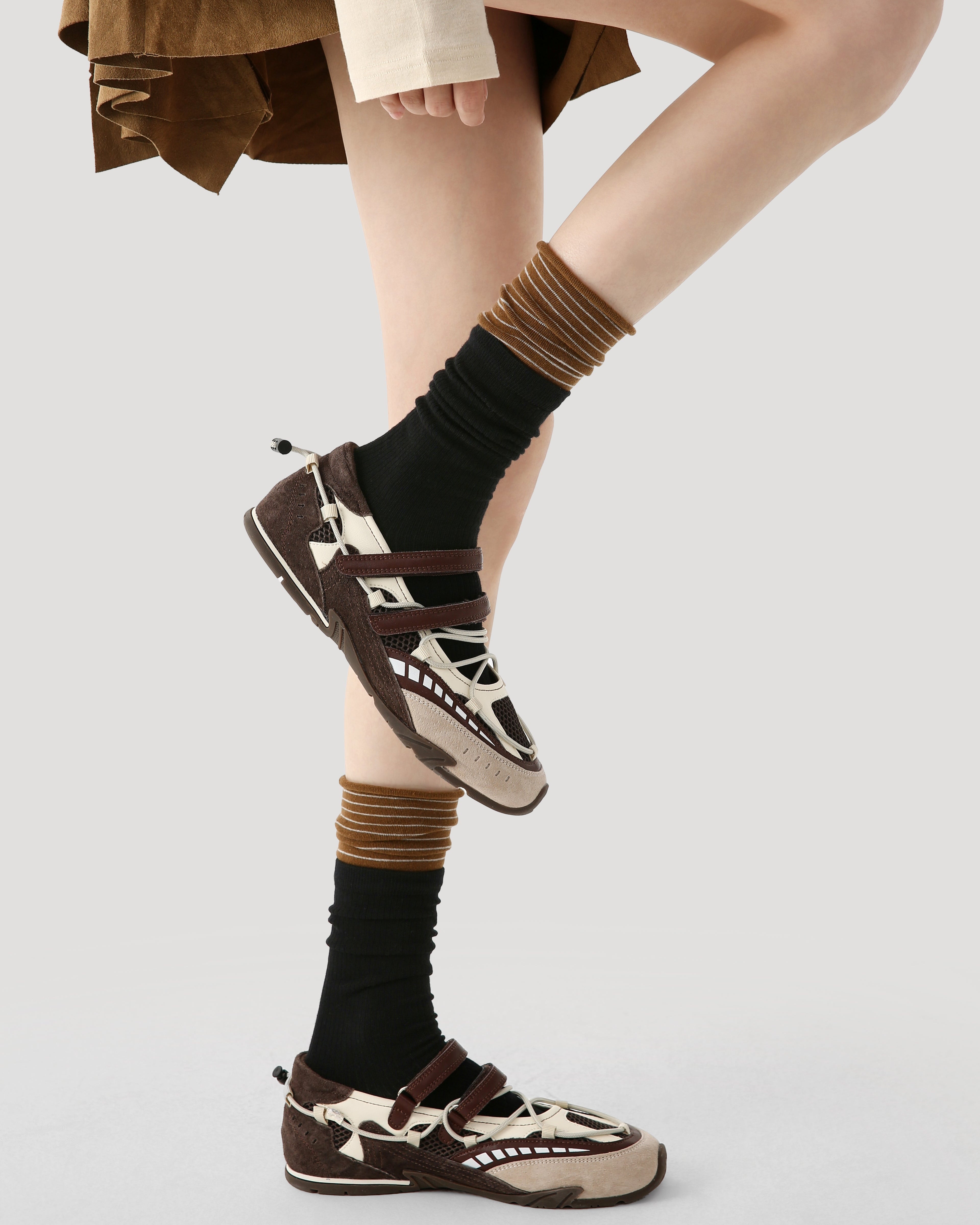 Women's Crew Socks Colorblock Cotton Casual Breathable Socks