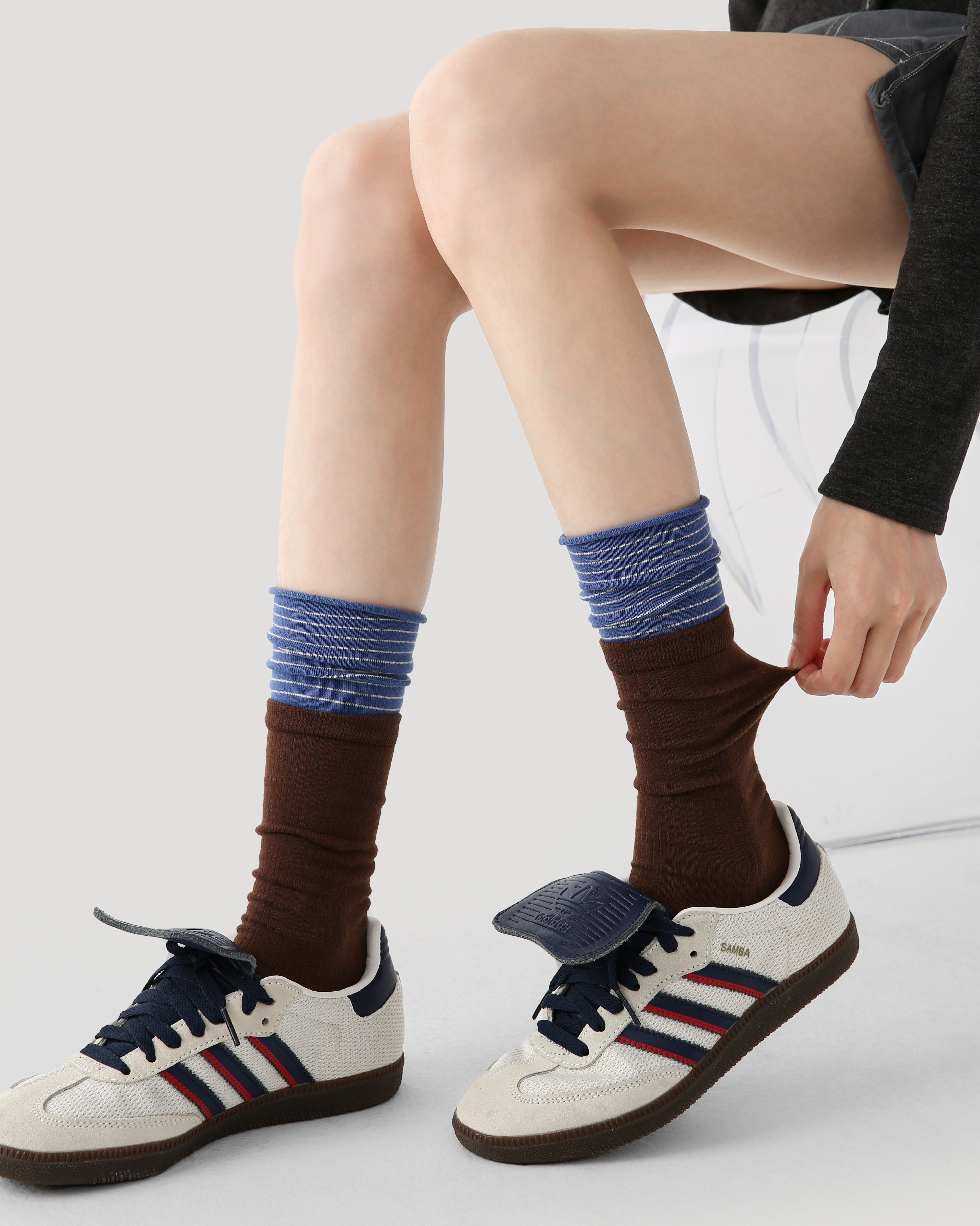 Women's Crew Socks Colorblock Cotton Casual Breathable Socks